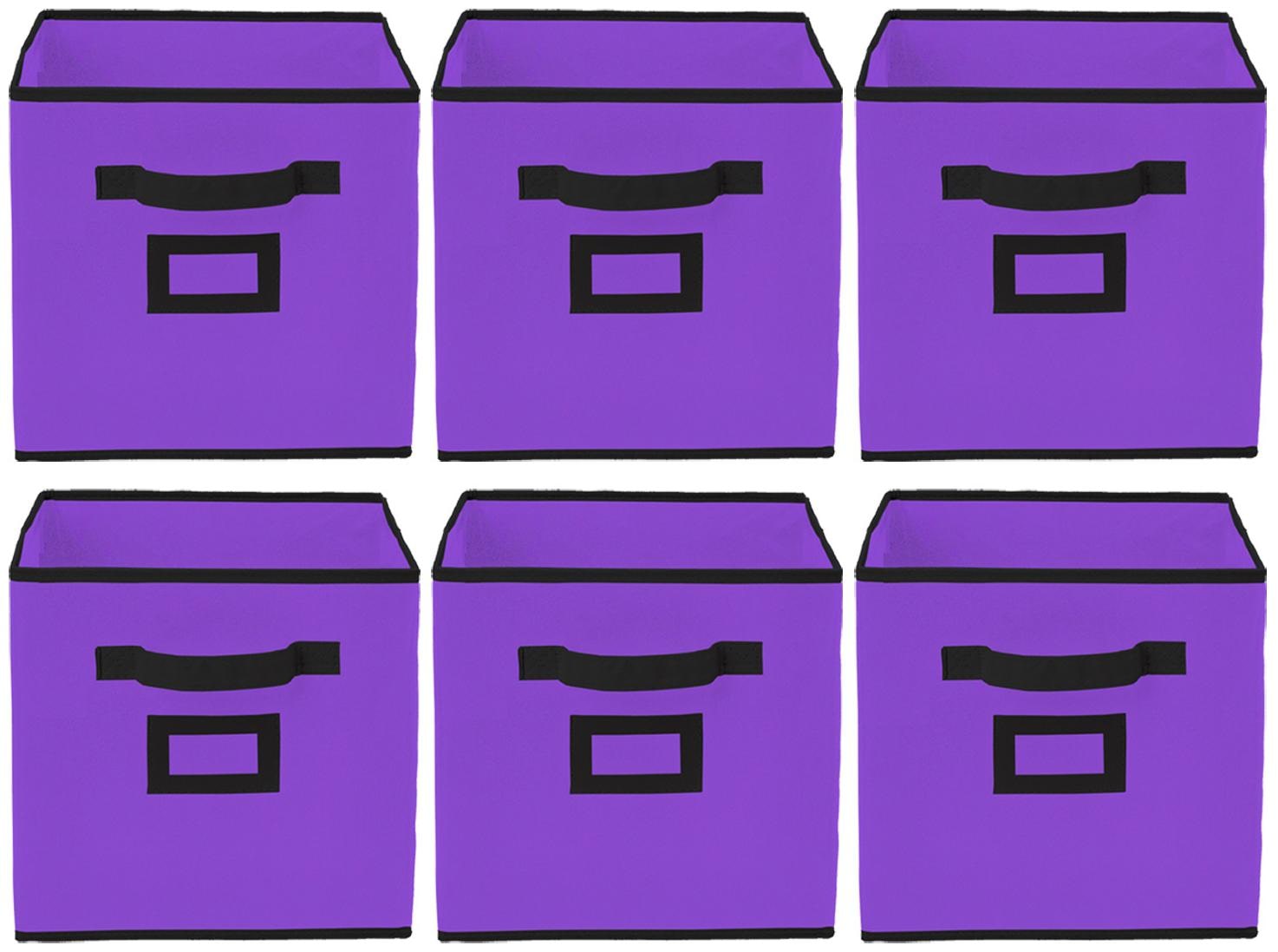 

Kuber Industries Non Woven 6 pcs Large Foldable Storage Organiser Cubes Boxes (Purple) - CTHH16968