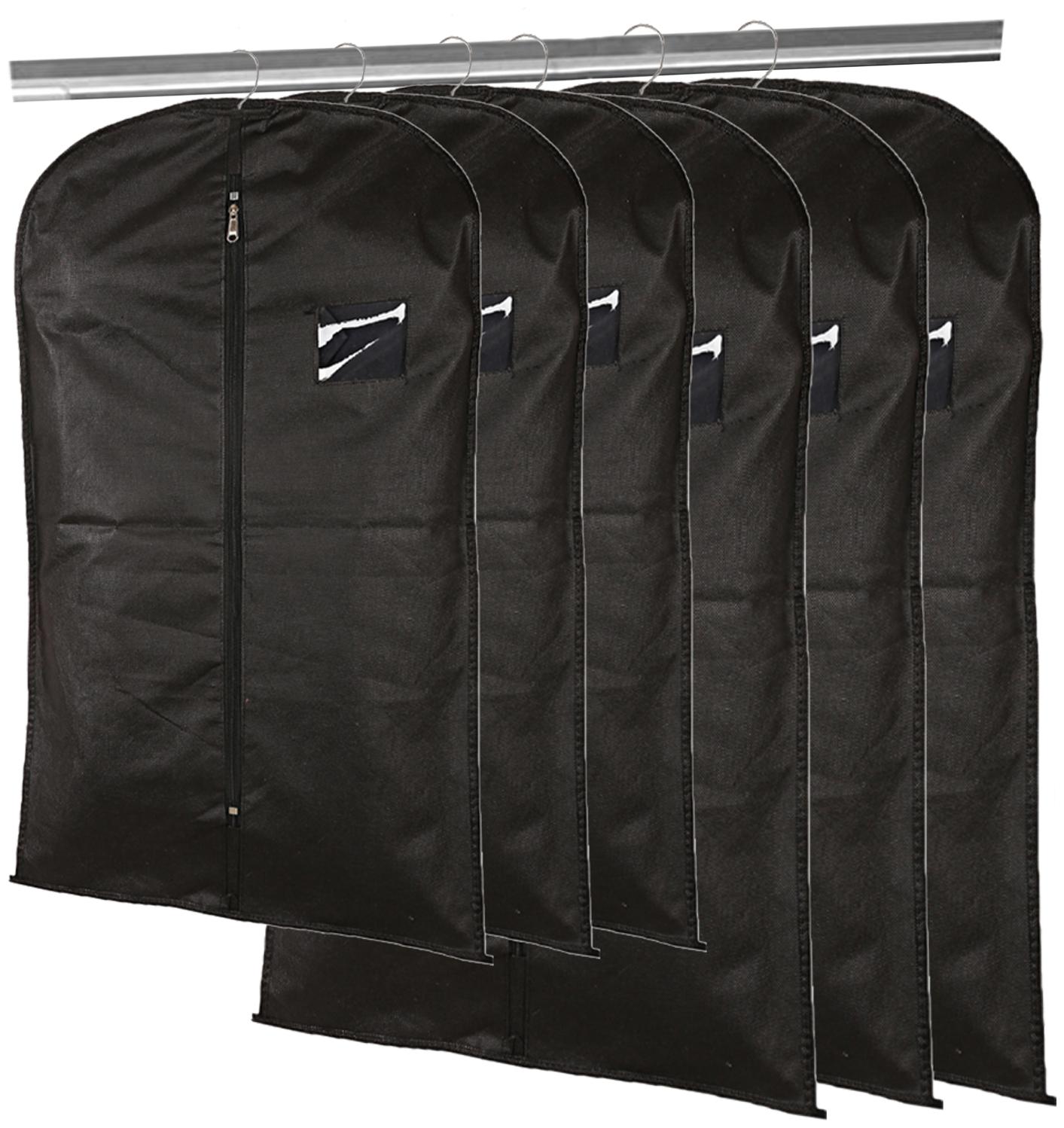 

Kuber Industries Non woven 6 pcs Men s Kids Hanging Coat Blazer Suit Cloth Cover- Big Small (Black) - CTHH10842