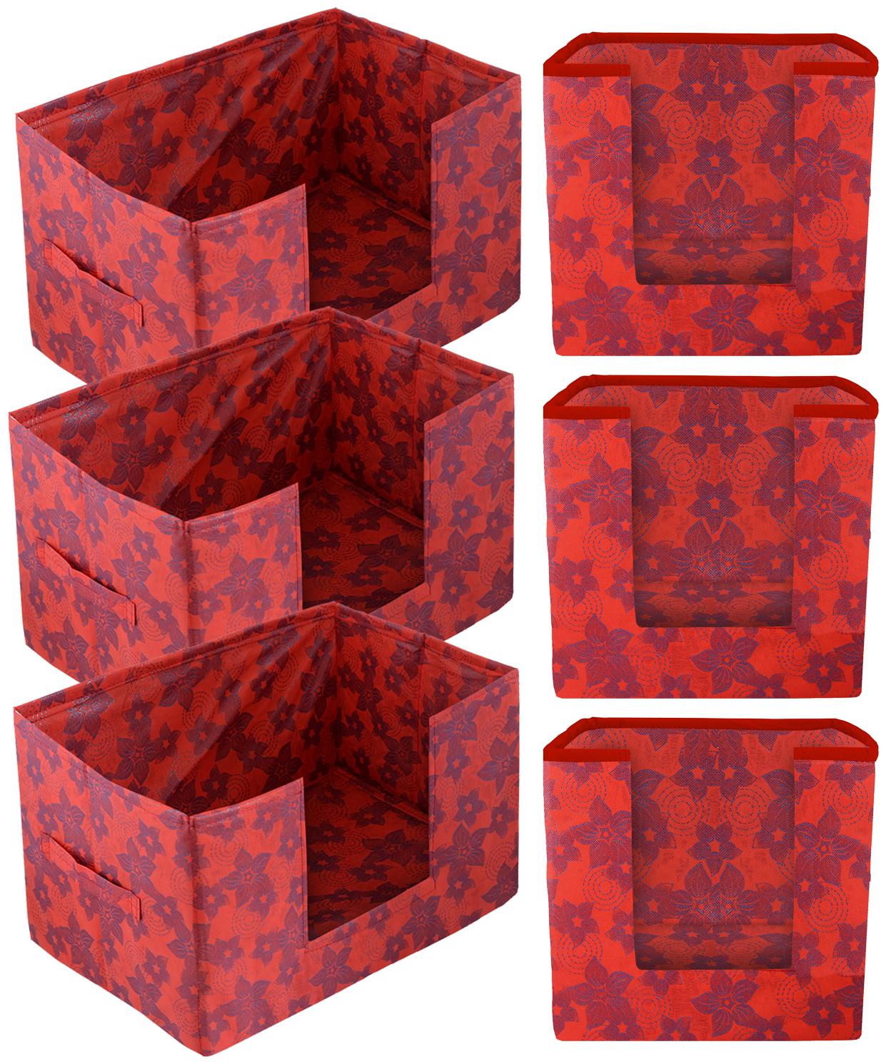

Kuber Industries Metallic Printed Non Woven 3 pc Shirt Stacker And 3 pc Foldable Rectangle Cloth Saree Stacker Cloth Wardrobe Organizer Wardrobe Organizer (Red) - CTHH17620