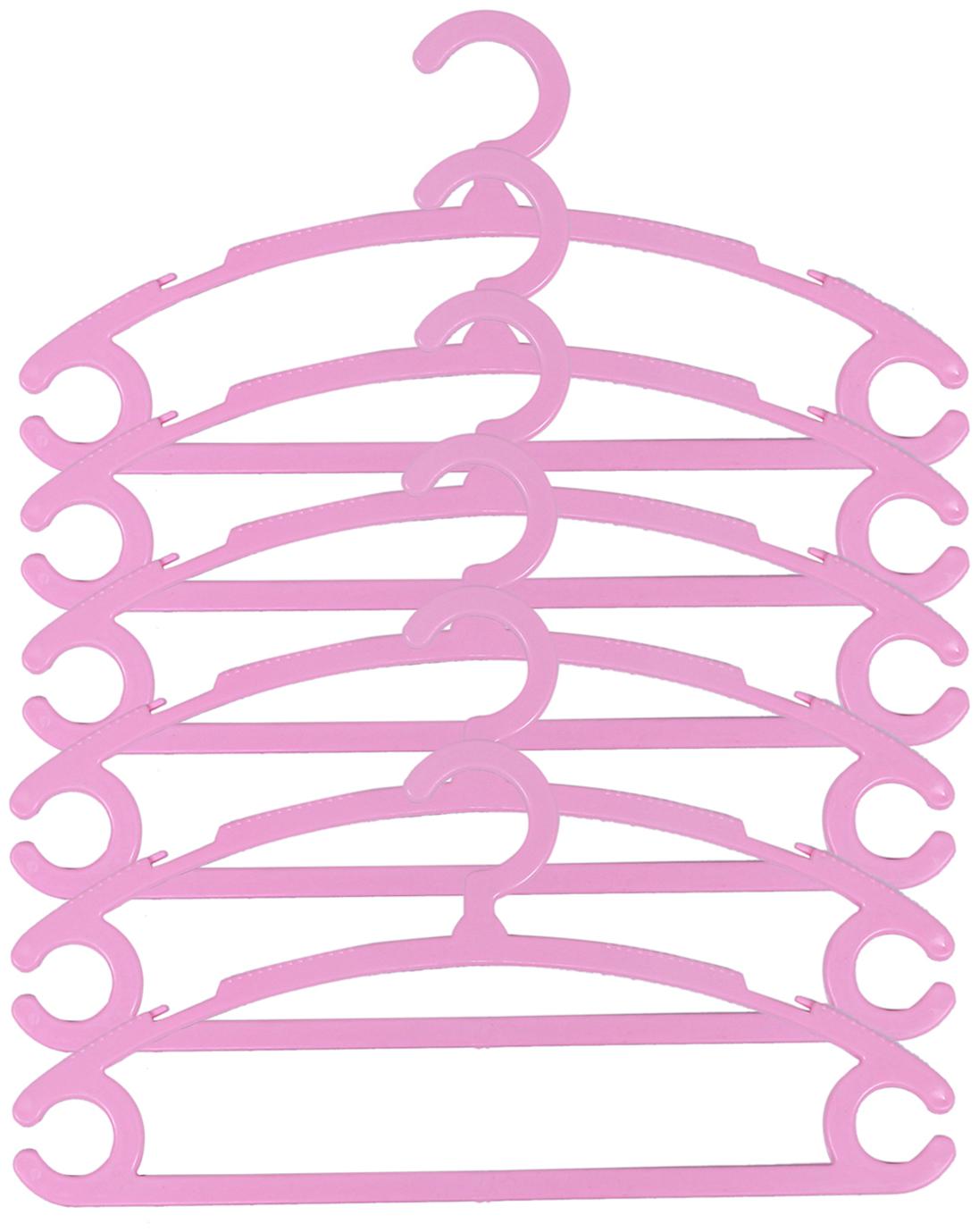 

Kuber Industries Plastic 6 pcs Hanger Set for wardrobe (Light Pink) CTHH19469