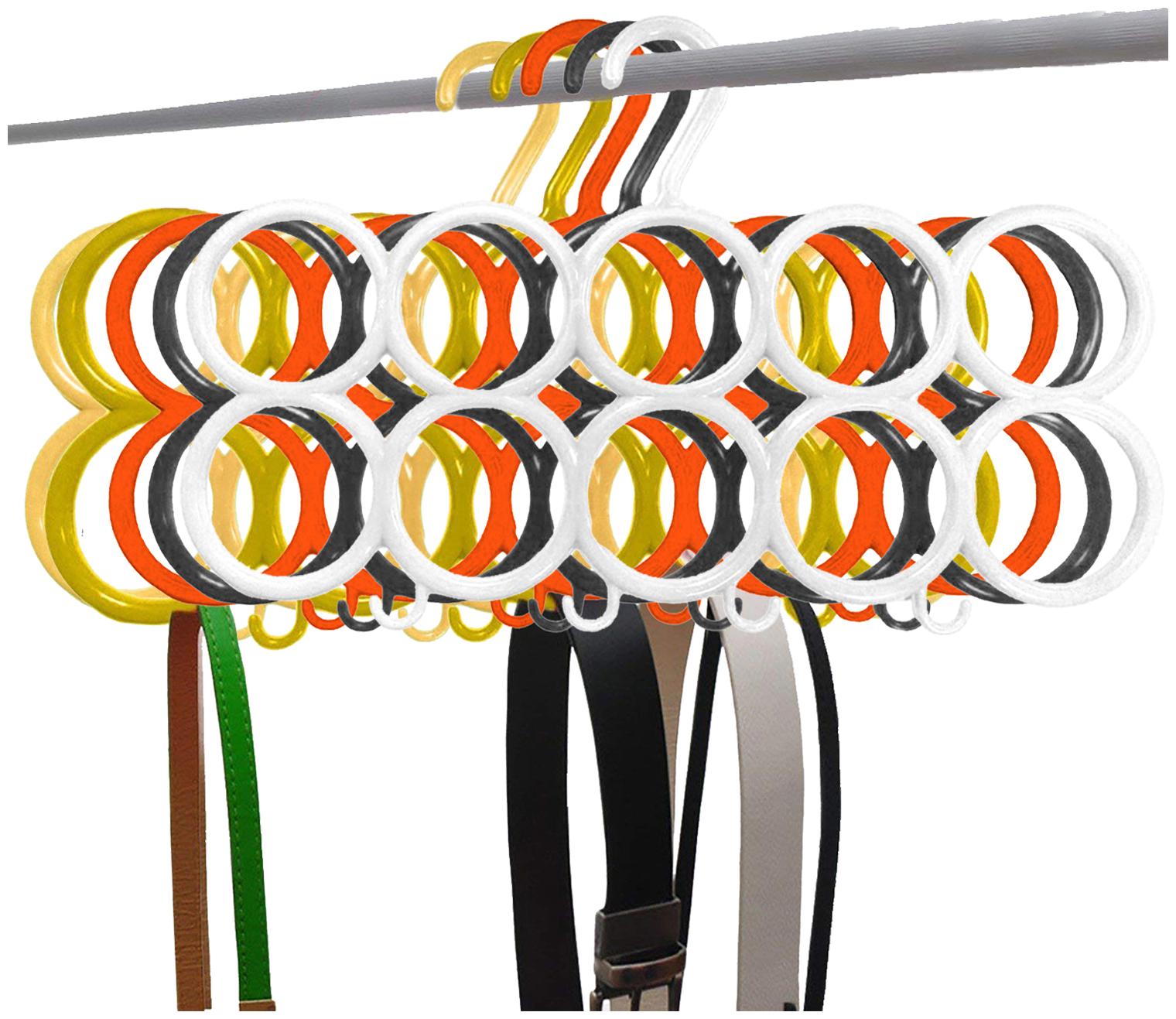 

Kuber Industries 10-Circle Plastic 5 Pieces Ring Hanger for Scarf Shawl Tie Belt Closet Accessory Wardrobe Organizer (MultiColor) - CTHH14527
