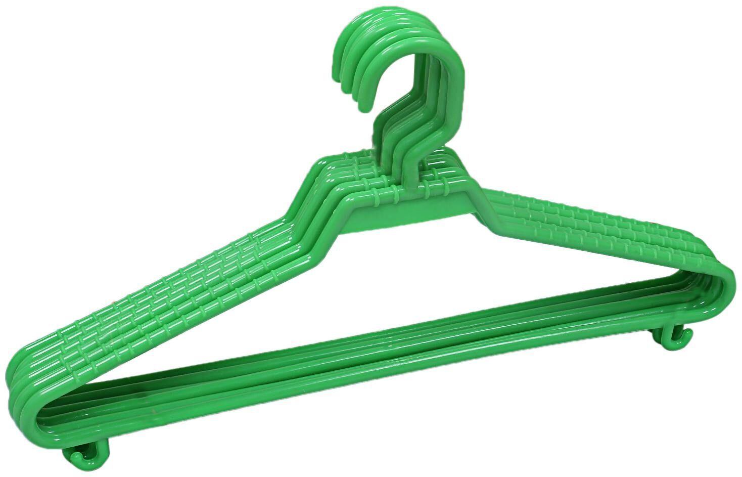 

Kuber Industries Plastic 6 pcs Hanger Set for wardrobe (Green) CTHH10920