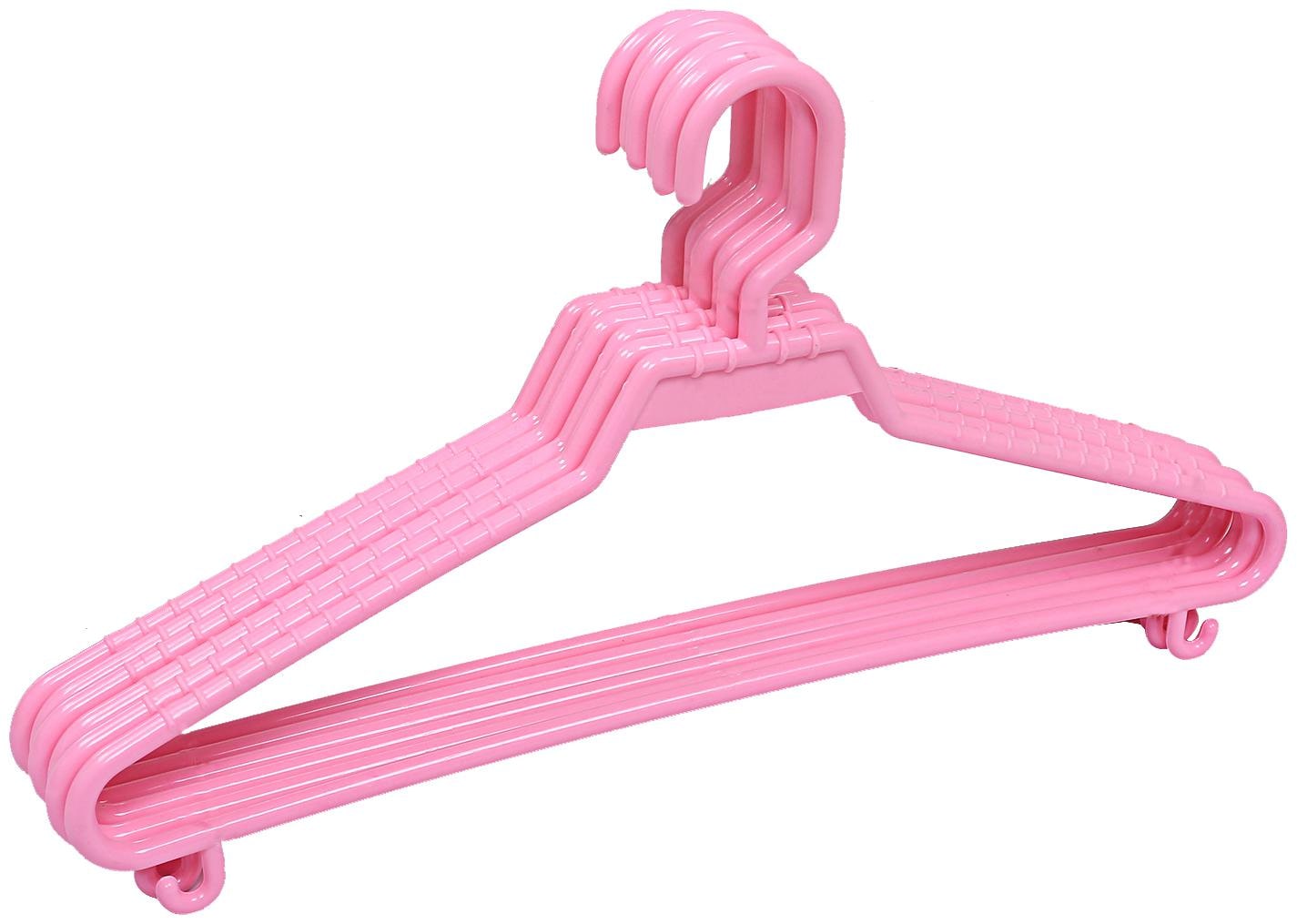 

Kuber Industries Plastic 6 pcs Hanger Set for wardrobe (Light Pink) CTHH19481