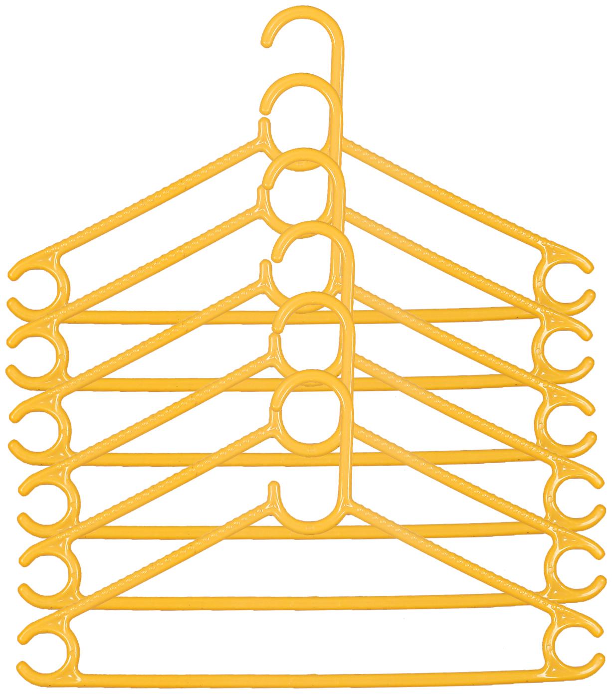 

Kuber Industries Plastic 6 pcs Hanger Set for wardrobe (Yellow) CTHH11015