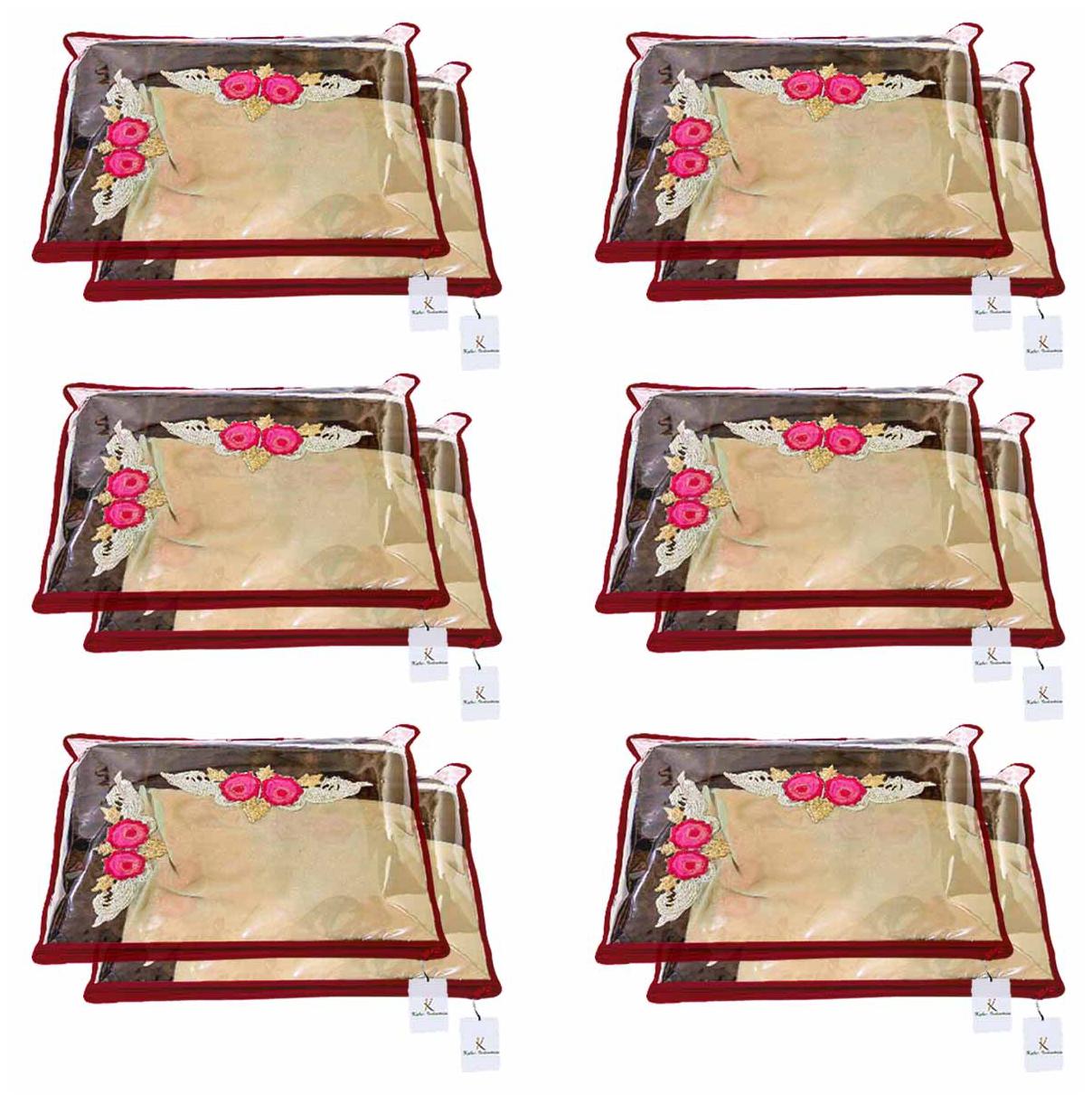 

Kuber Industries Non Woven Single Packing Saree Cover 12 pcs Set (Maroon) CTHH11662