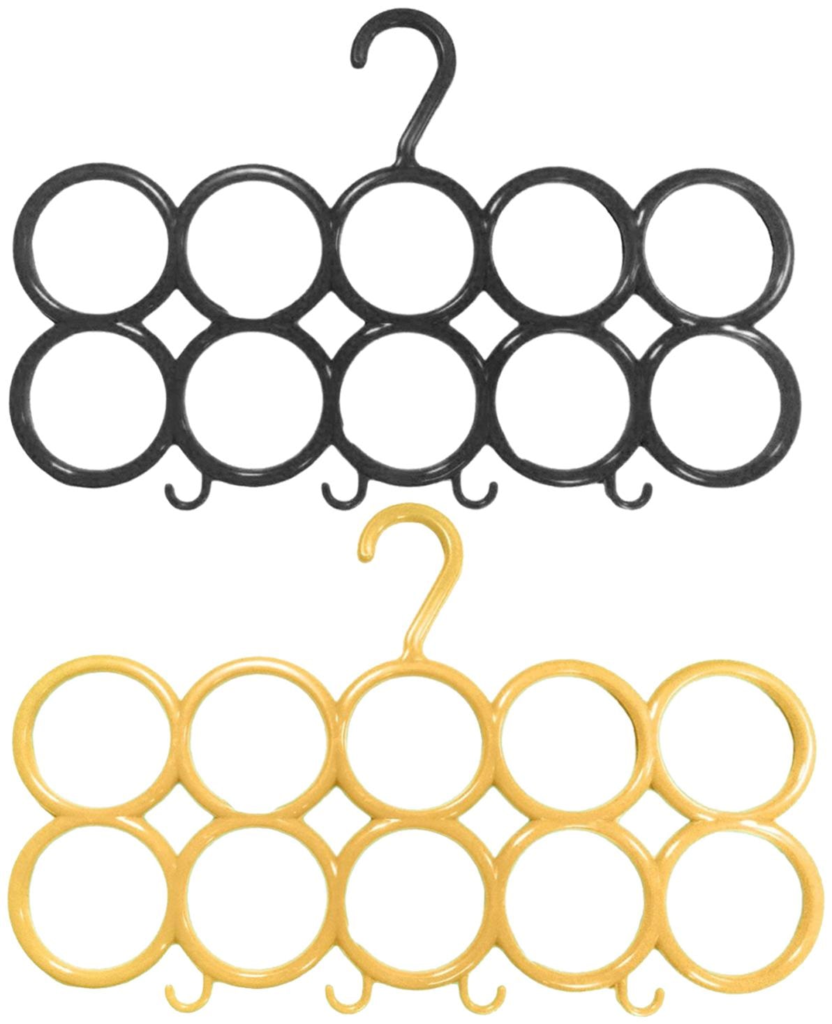 

Kuber Industries 10-Circle Plastic 2 Pieces Ring Hanger for Scarf Shawl Tie Belt Closet Accessory Wardrobe Organizer (MultiColor) - CTHH14513