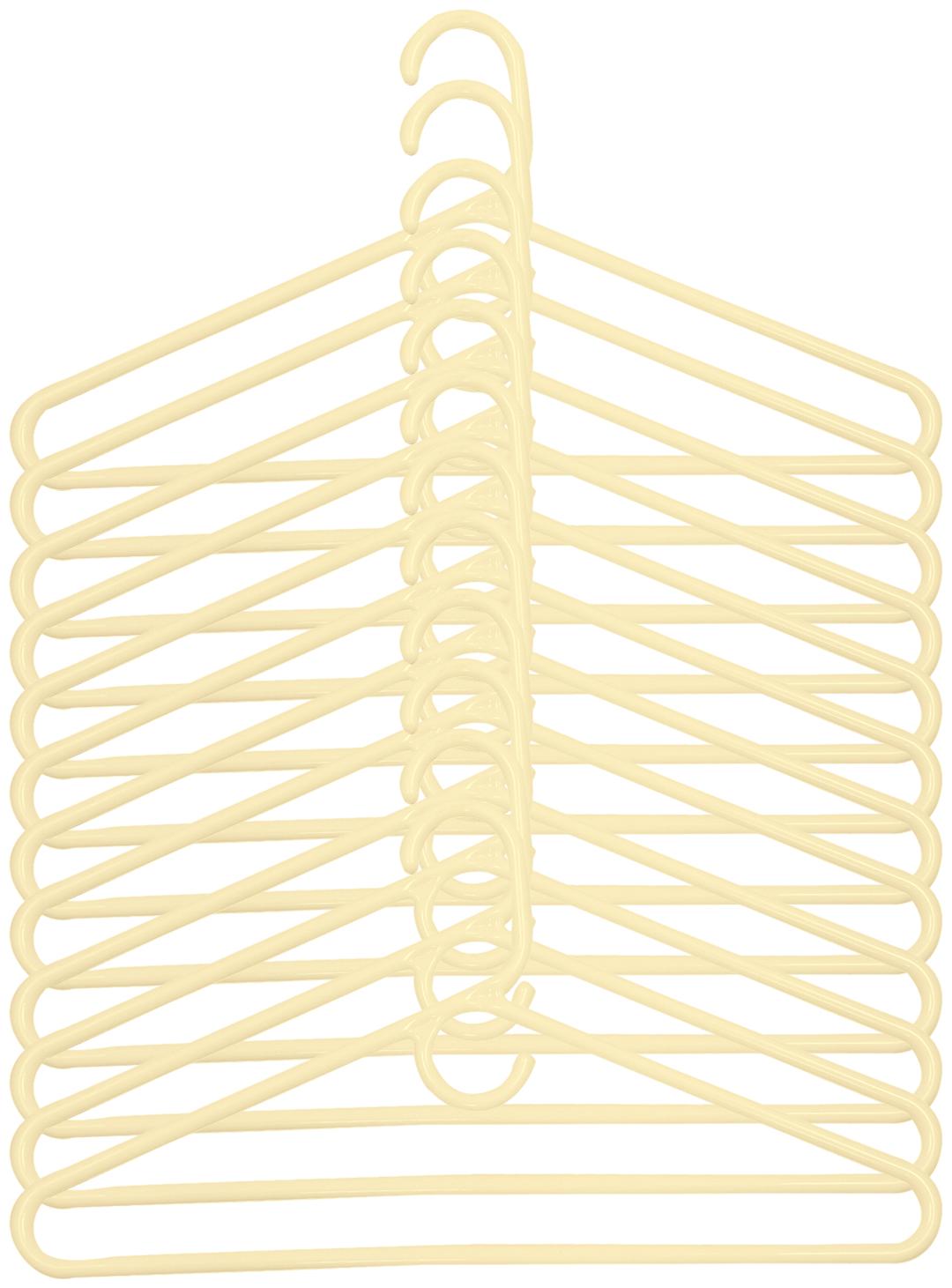 

Kuber Industries Plastic 12 pcs Hanger Set for Wardrobe (Cream)- CTHH12969