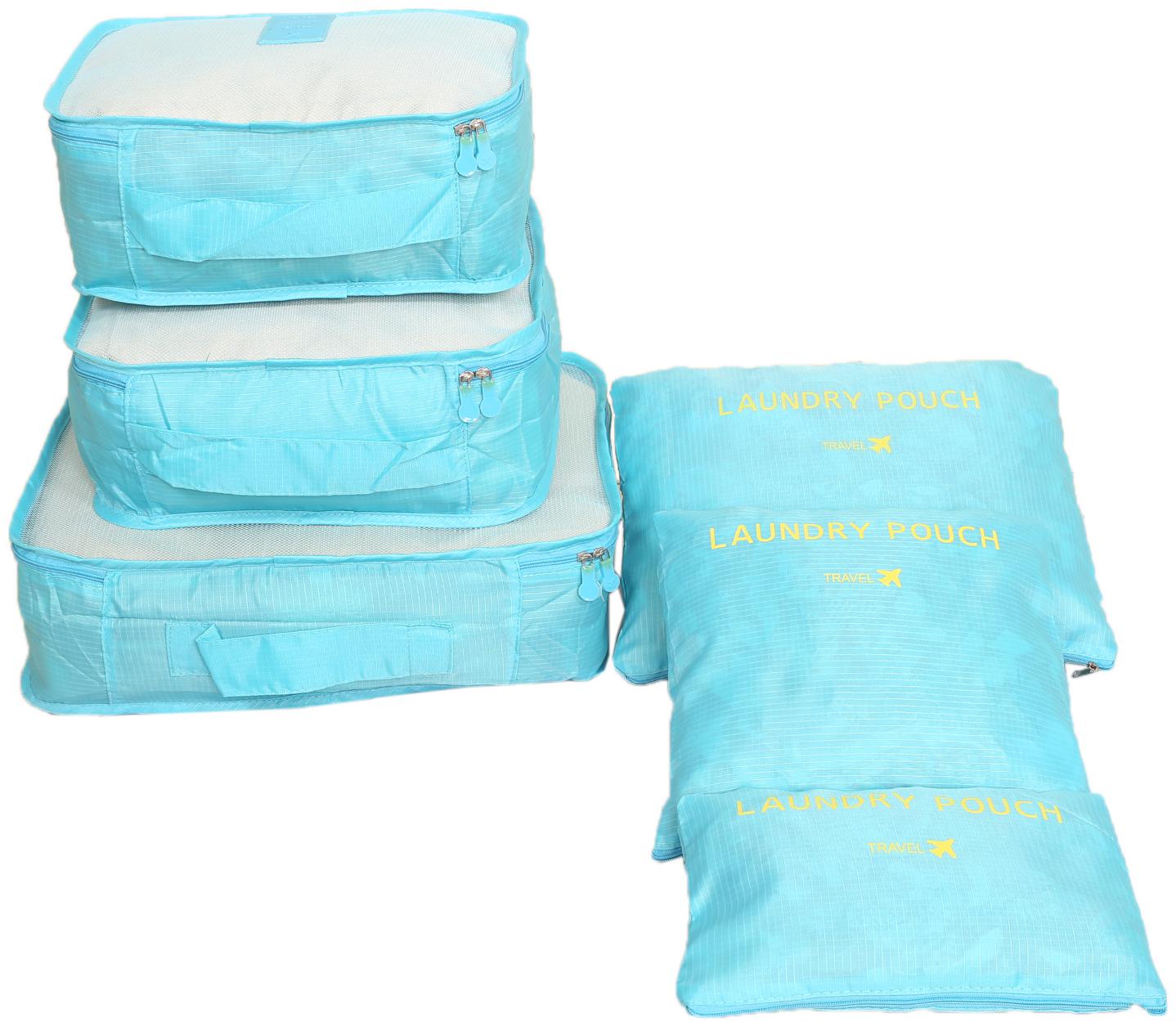 

Kuber Industries Nylon Blue Laundry Basket ( Set of 6 )
