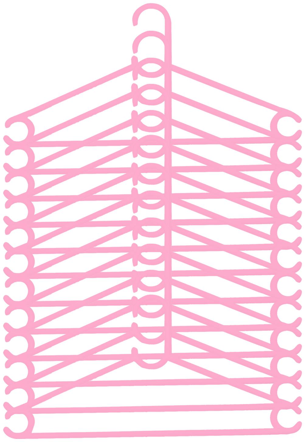 

Kuber Industries Plastic 12 pcs Hanger Set for Wardrobe (Pink)- CTHH13007
