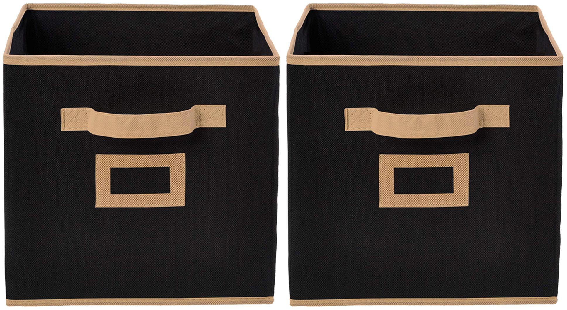 

Kuber Industries Non Woven 2 pcs Small Foldable Storage Organiser Cubes Boxes (Black) - CTHH16842