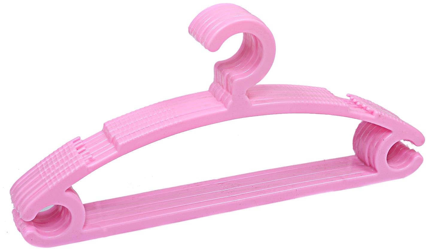 

Kuber Industries Plastic 6 pcs Hanger Set for wardrobe (Light Pink) CTHH10898