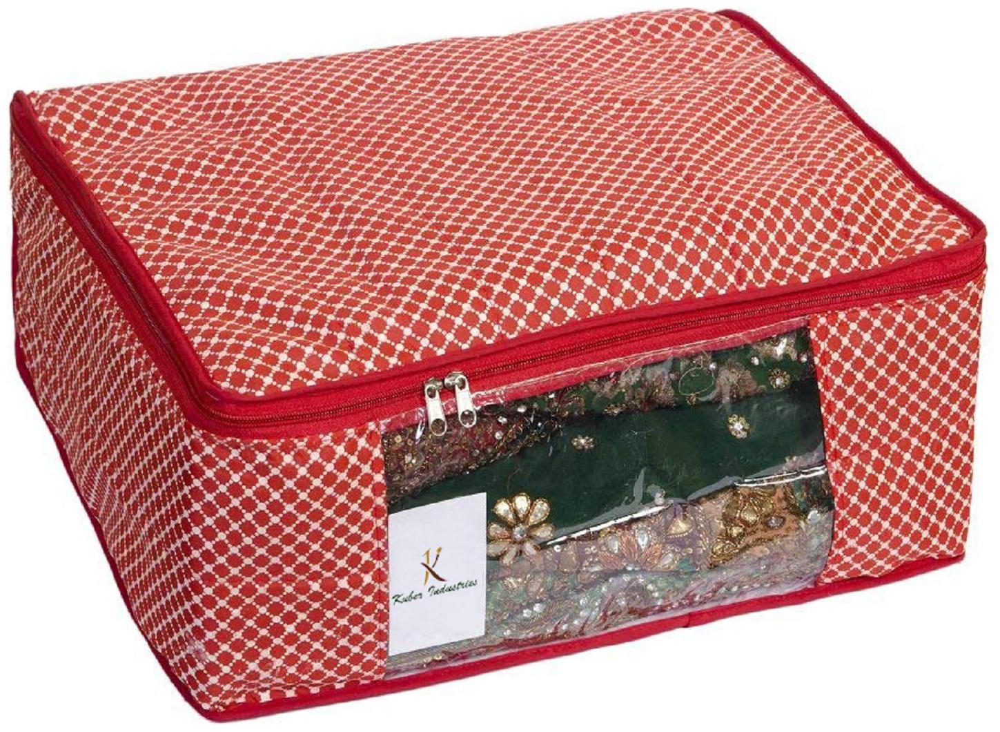 

Kuber Industries Cotton Hathkadi Print Saree Cover (Red) CTHH18874