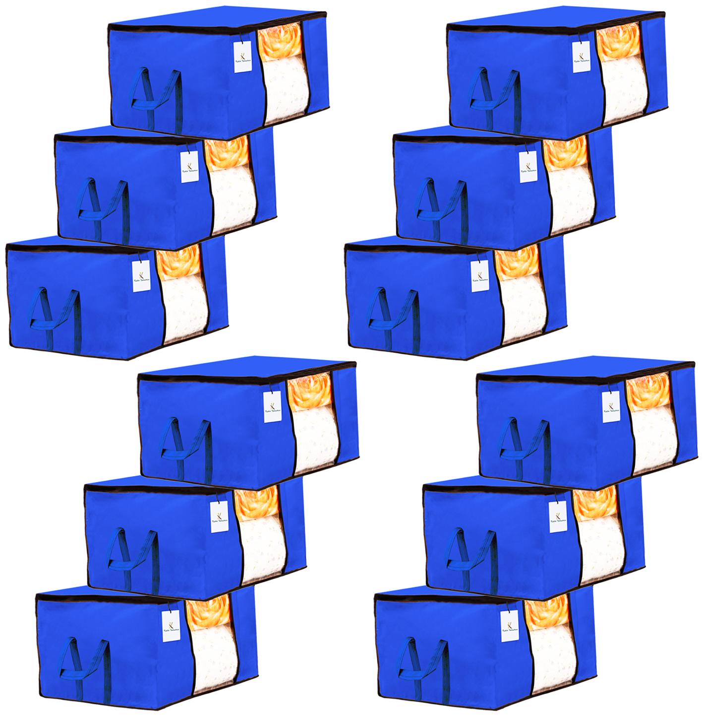 

Kuber Industries Underbed Storage Bag Storage Organiser Blanket Cover Set of 12- Royal Blue Extra Large Size CTHH14210
