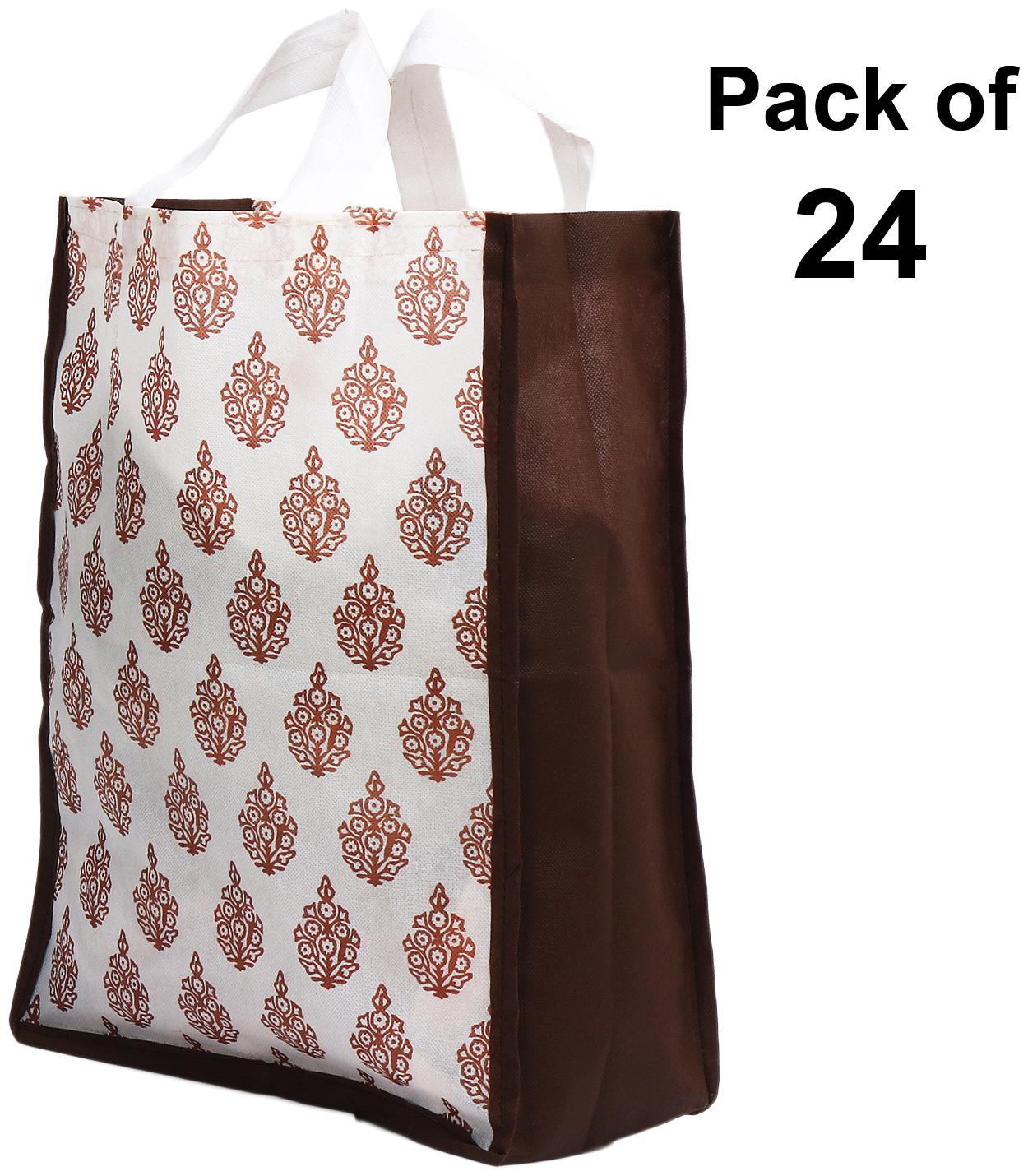 

Kuber Industries Medium Size 24 pcs Non Woven Eco-Friendly Reusable Multipurpose Shopping Carry Bags (Brown) - CTHH14574