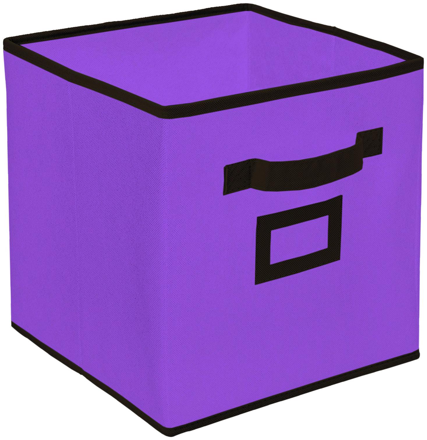 

Kuber Industries Non Woven Large Foldable Storage Organiser Cubes Boxes (Purple) - CTHH16960