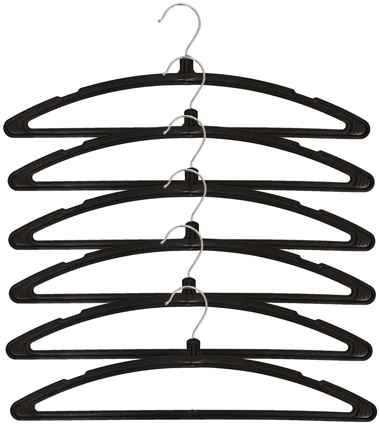 

Kuber Industries Plastic Hanger For Suit Cloth Set of 6 pcs Black CTHH19414