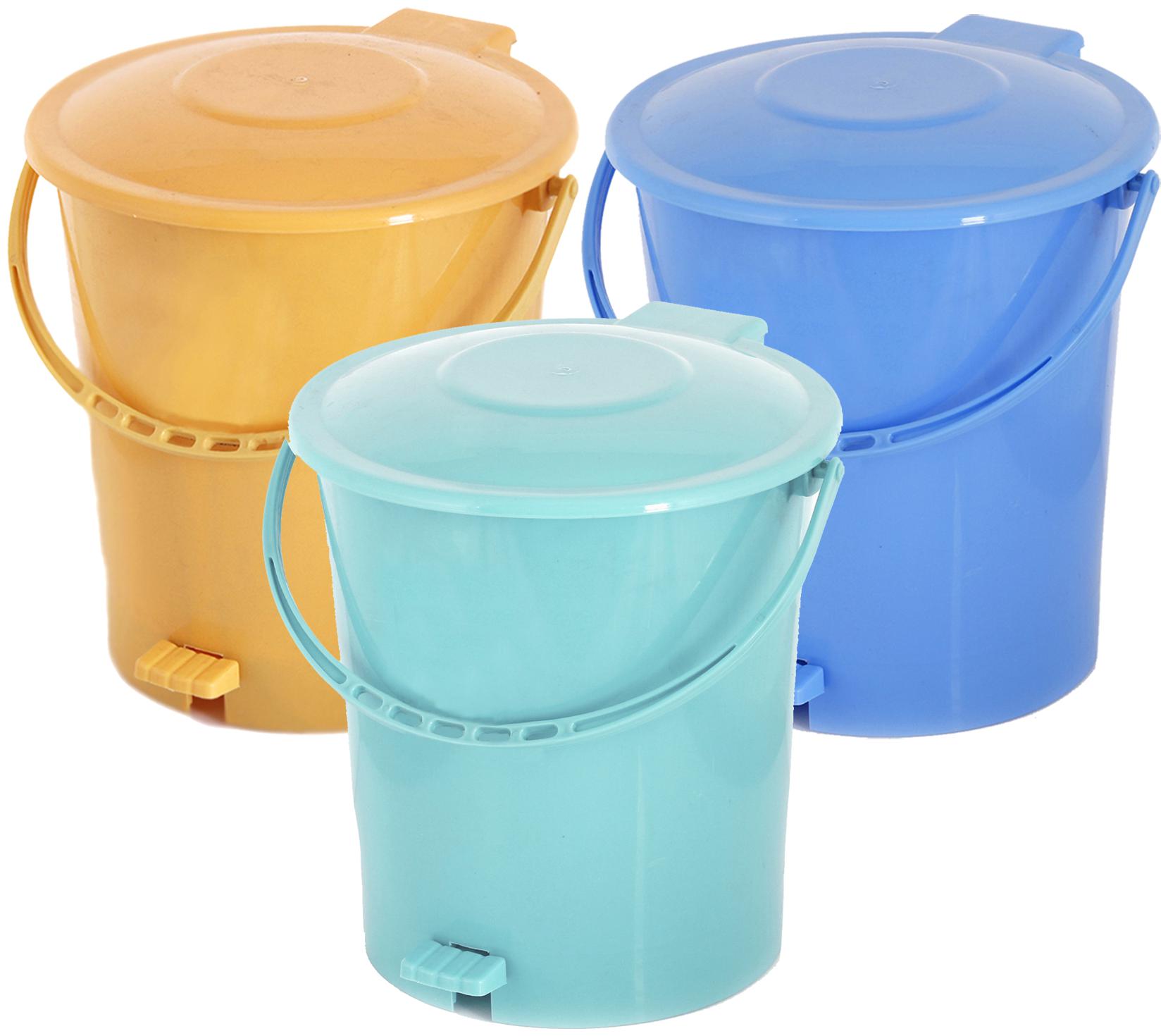 

Kuber Industries 3 pcs Plastic Dustbin Garbage Bin with Handle 10 L (Yellow Blue Light Green) - CTHH16395