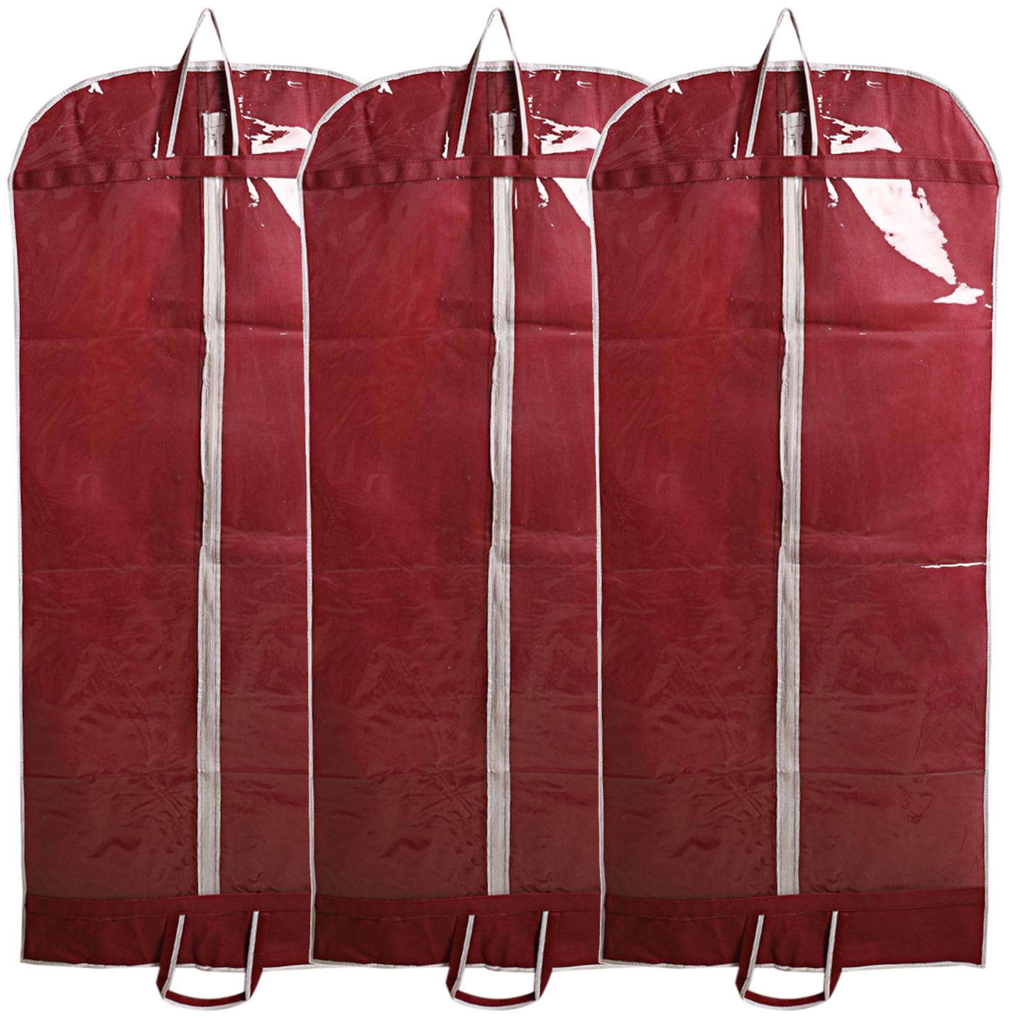 

Kuber Industries Non Woven 3 pcs Long Suit Sherwani Cover (Maroon) - CTHH10822