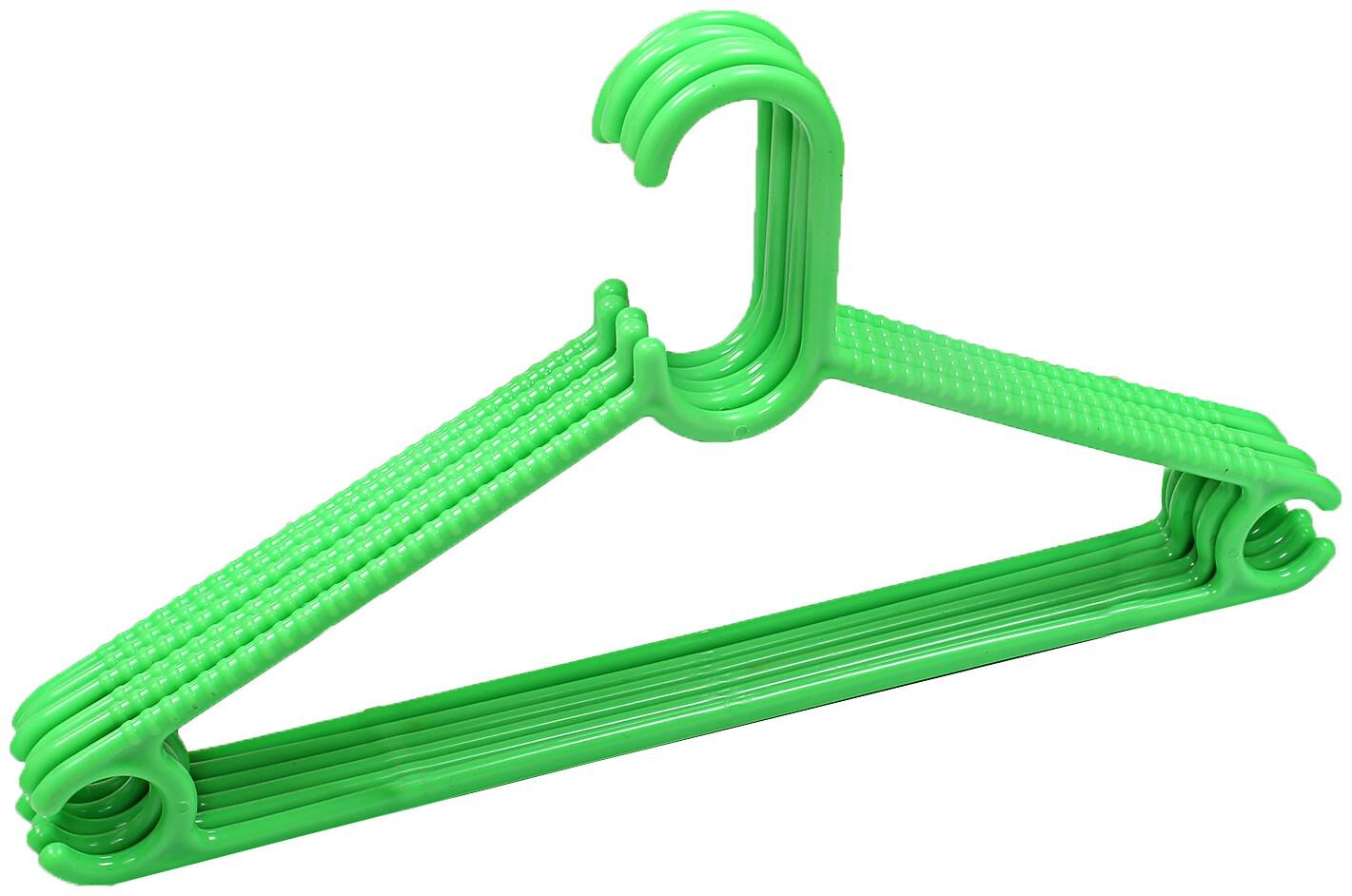 

Kuber Industries Plastic 6 pcs Hanger Set for wardrobe (Green) CTHH19593