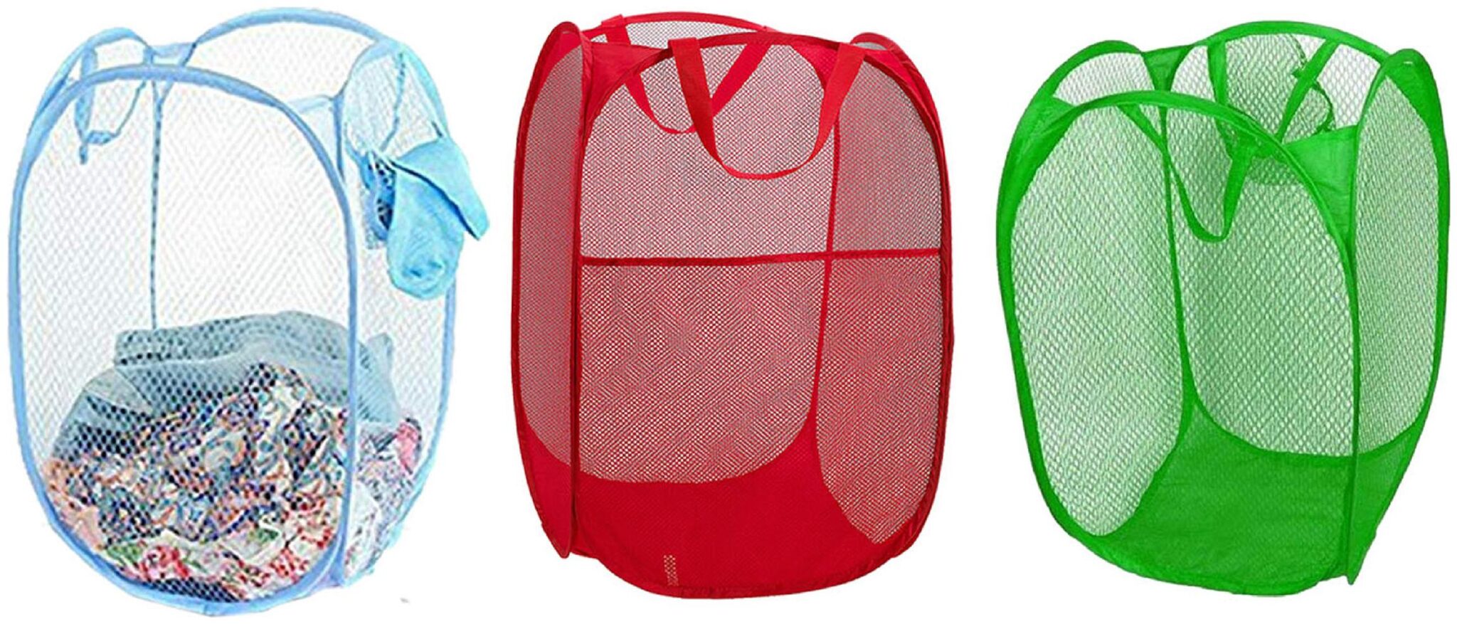 

Kuber Industries Nylon Multi Laundry Basket ( Set of 3 )