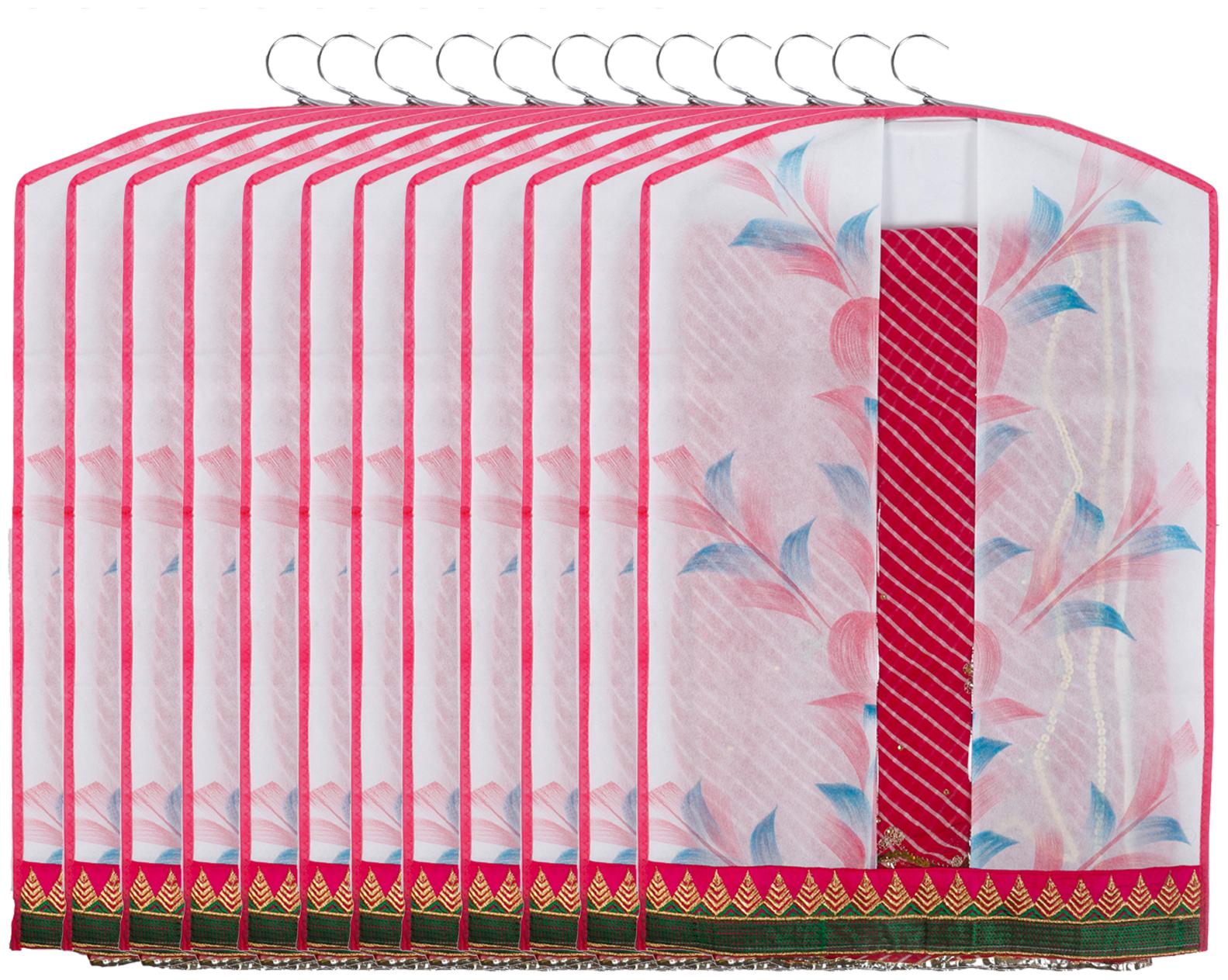 

Kuber Industries Printed 12 Piece Non Woven Hanging Embroidered Saree Cover Wardrobe Organiser (Pink) - CTHH13721