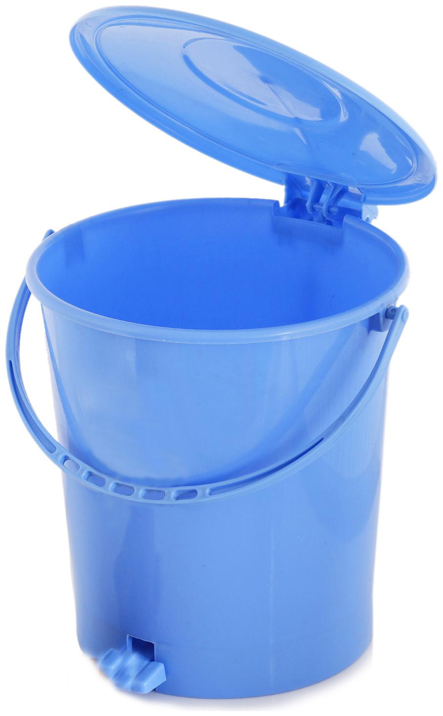 

Kuber Industries Plastic Dustbin Garbage Bin with Handle 10 L (Blue) - CTHH16347