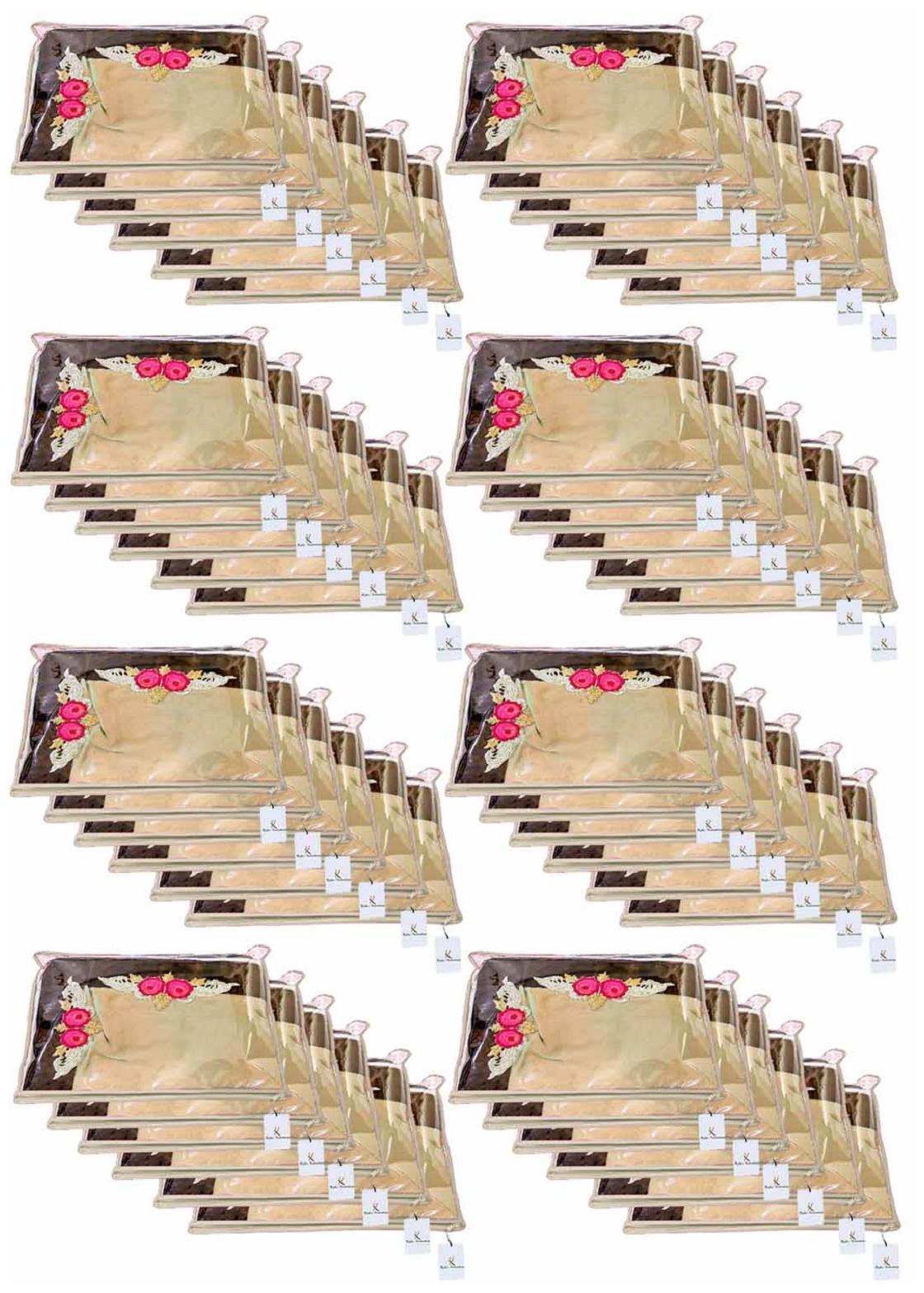 

Kuber Industries Non Woven Single Packing Saree Cover 48 pcs Set (Ivory) CTHH11688