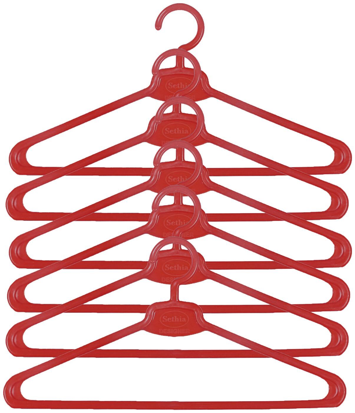 

Kuber Industries Plastic 6 pcs Hanger Set for wardrobe (Maroon)- CTHH22365