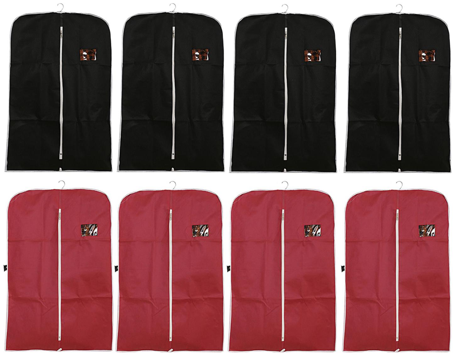 

Kuber Industries 8 pcs Non Woven Coat Blazer Cover (Black Maroon) CTHH10152