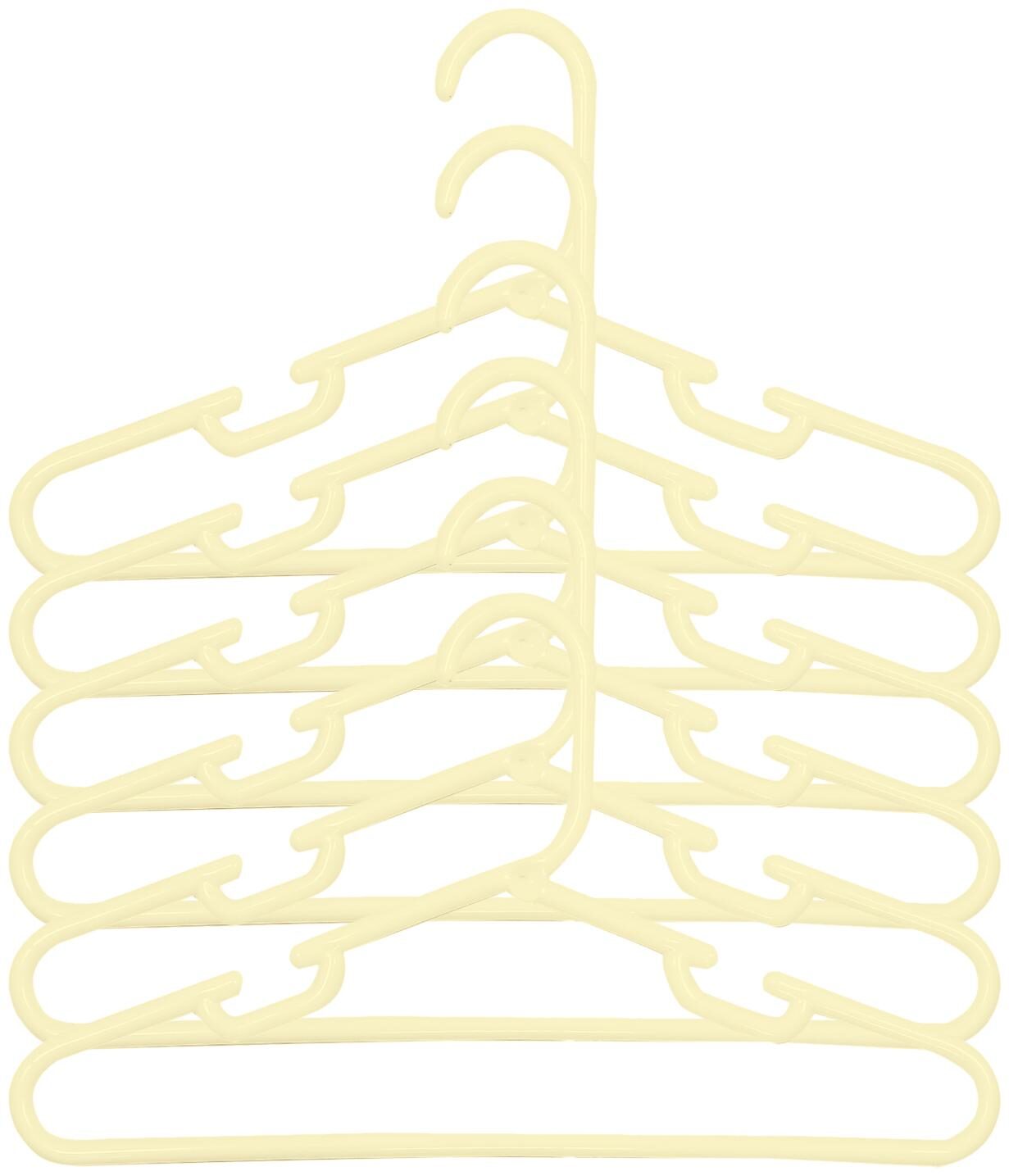 

Kuber Industries Plastic 6 pcs Baby Hanger Set for Wardrobe (Cream)- CTHH13028