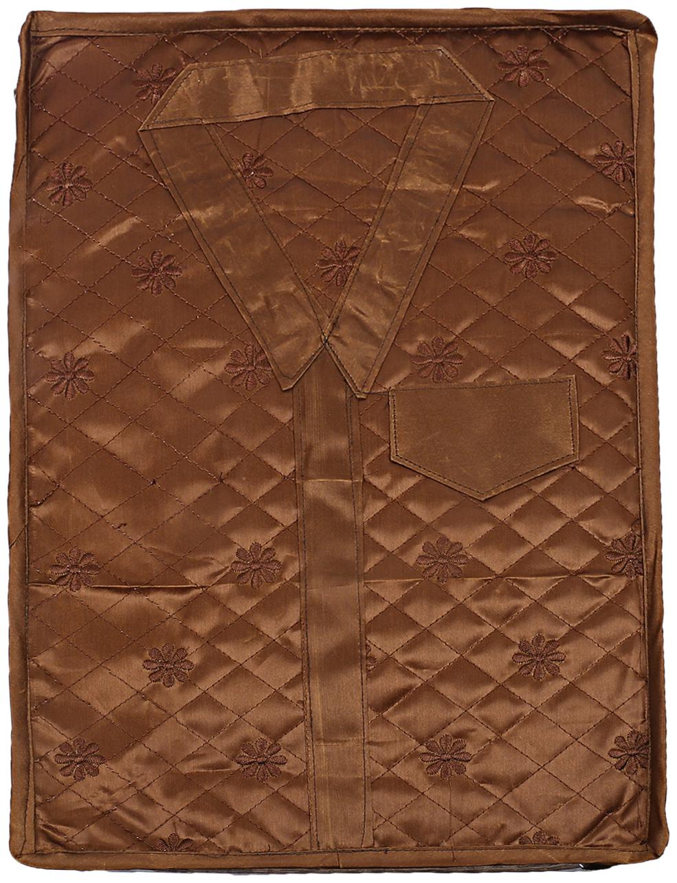 

Kuber Industries 3 Layered Quilted Satin Shirt Cover (Brown) -CTLTC10586 CTHH12059