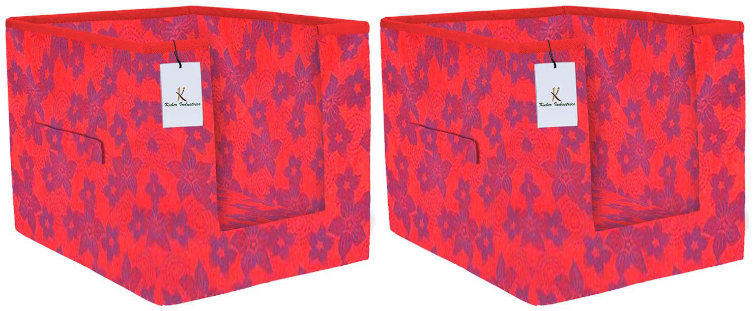 

Kuber Industries Metalic Printed 2 pc Non Woven Shirt Stacker Wardrobe Organizer Set (Red) - CTHH16597