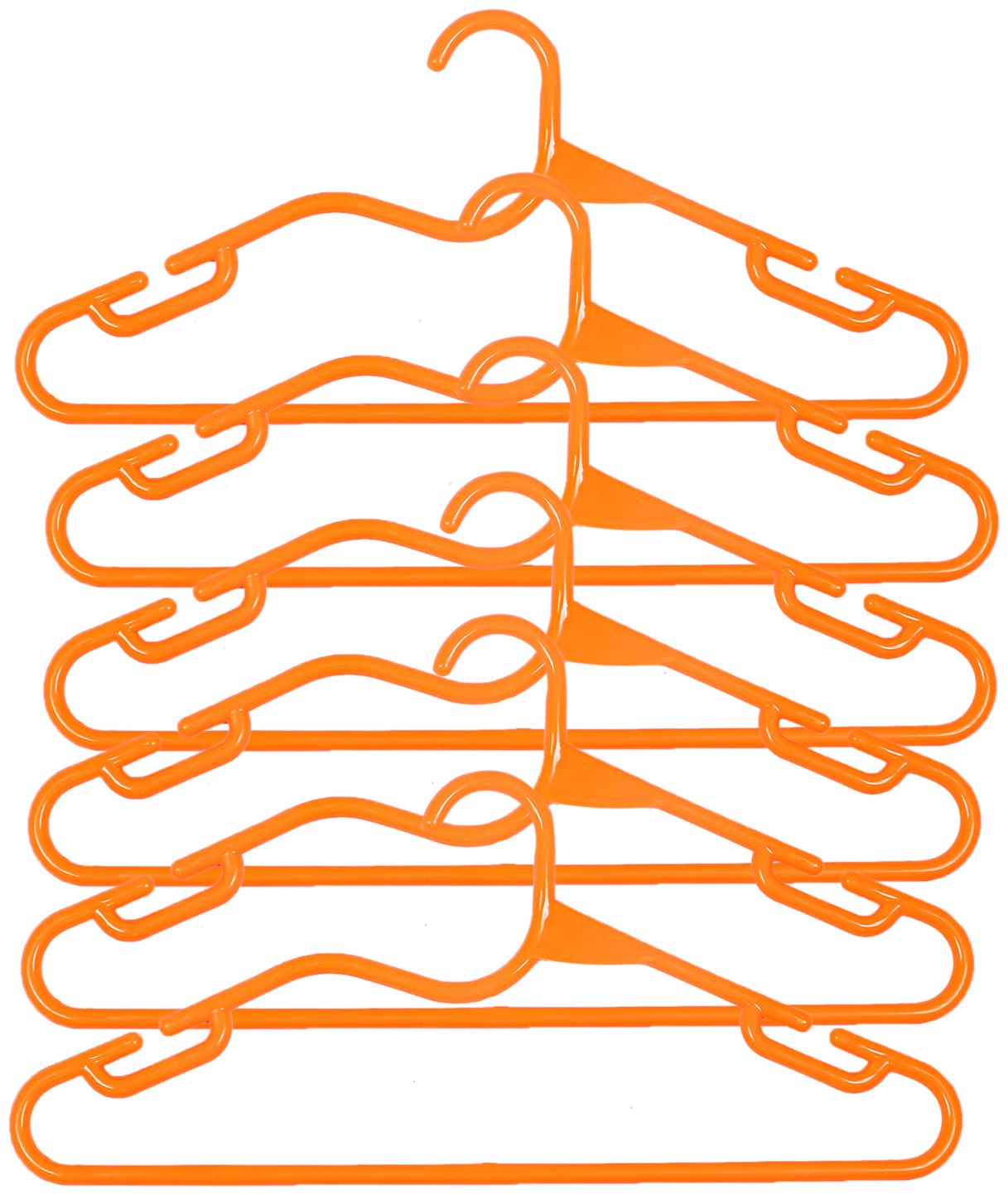 

Kuber Industries Plastic 6 pcs Hanger Set for wardrobe (Orange) CTHH11002