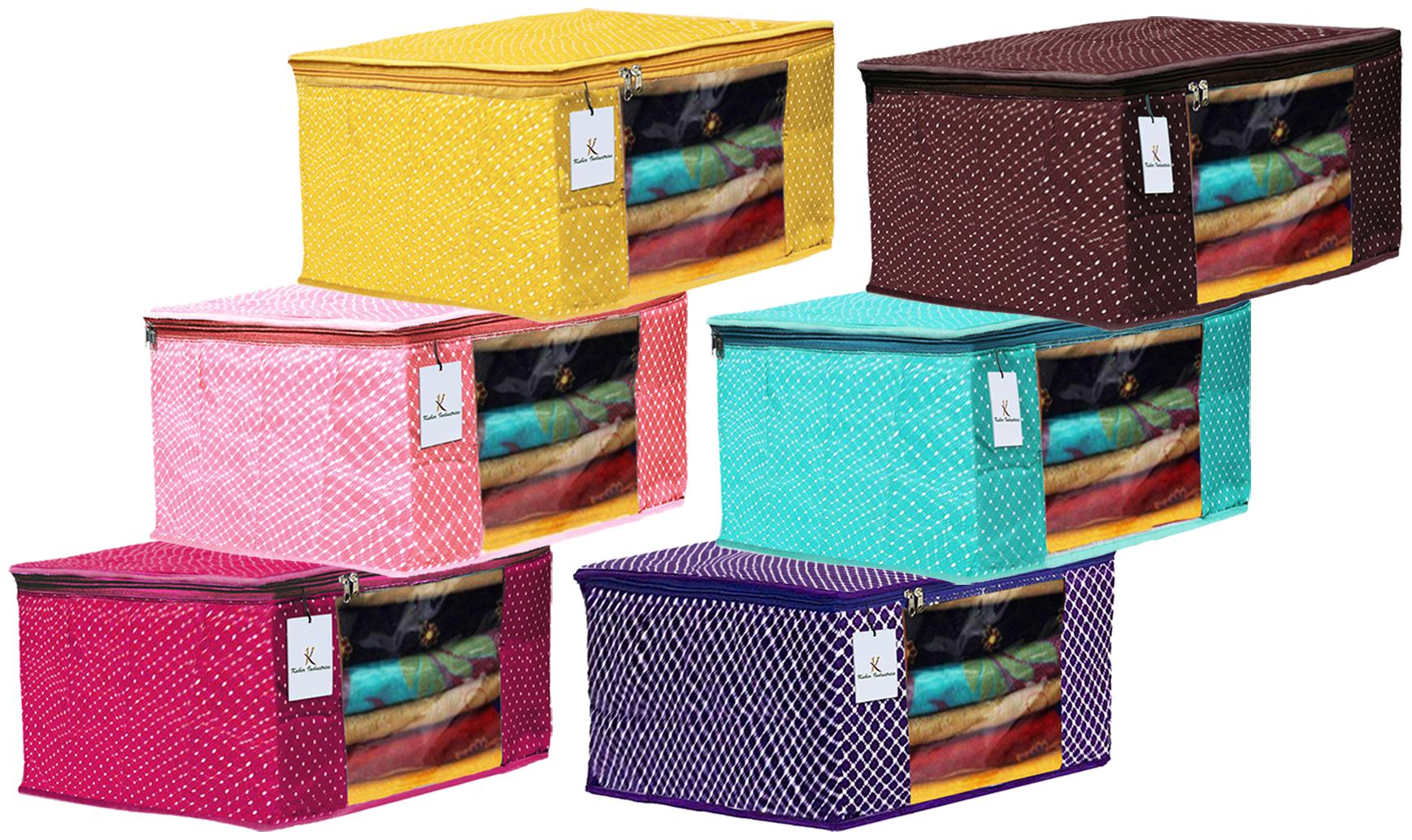 

Kuber Industries Polka Dots 6 pcs Cotton 3 Layered Quilted Saree Cover (Purple Green Brown Peach Rani Yellow) - CTHH14974