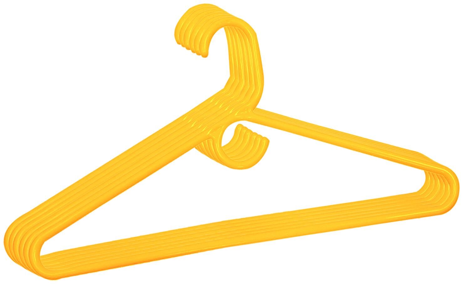 

Kuber Industries Plastic 6 pcs Hanger Set for Wardrobe (Yellow)- CTHH12978
