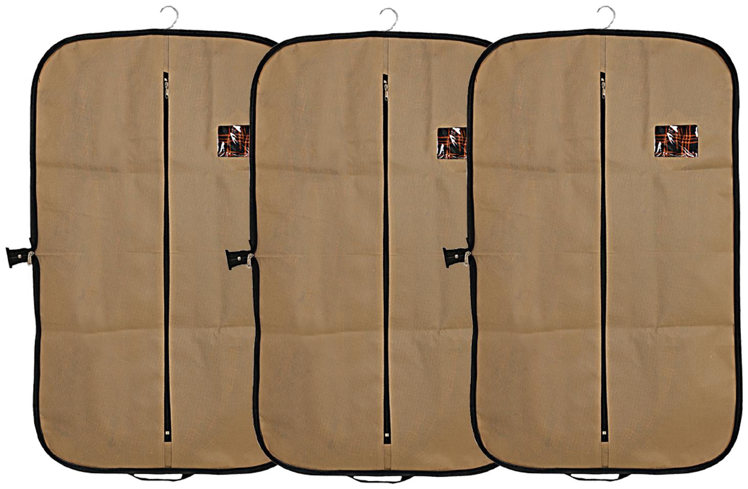 

Kuber Industries 3 pcs Foldable Non Woven Coat Blazer Cover (Brown) CTHH10097