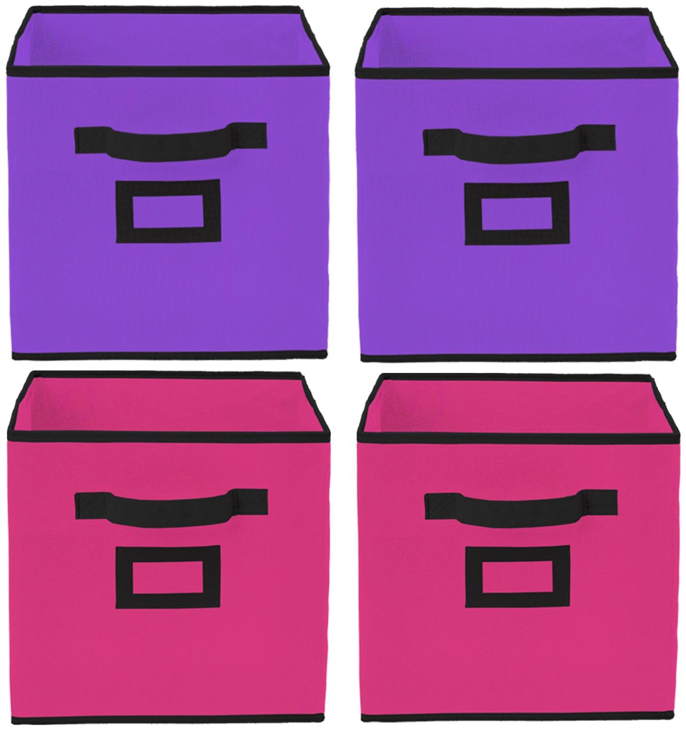 

Kuber Industries Non Woven 4 pcs Large Foldable Storage Organiser Cubes Boxes (Pink Purple) - CTHH16997