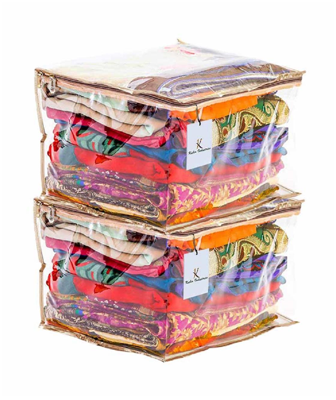 

Kuber Industries PVC Saree Cover with Capacity of 10-15 Sarees Set of 2 pcs CTHH11717