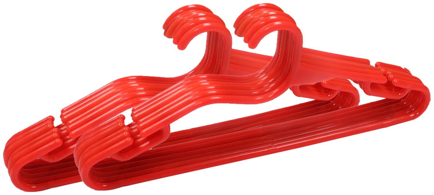 

Kuber Industries Plastic 12 pcs Hanger Set for wardrobe (Red) CTHH11006