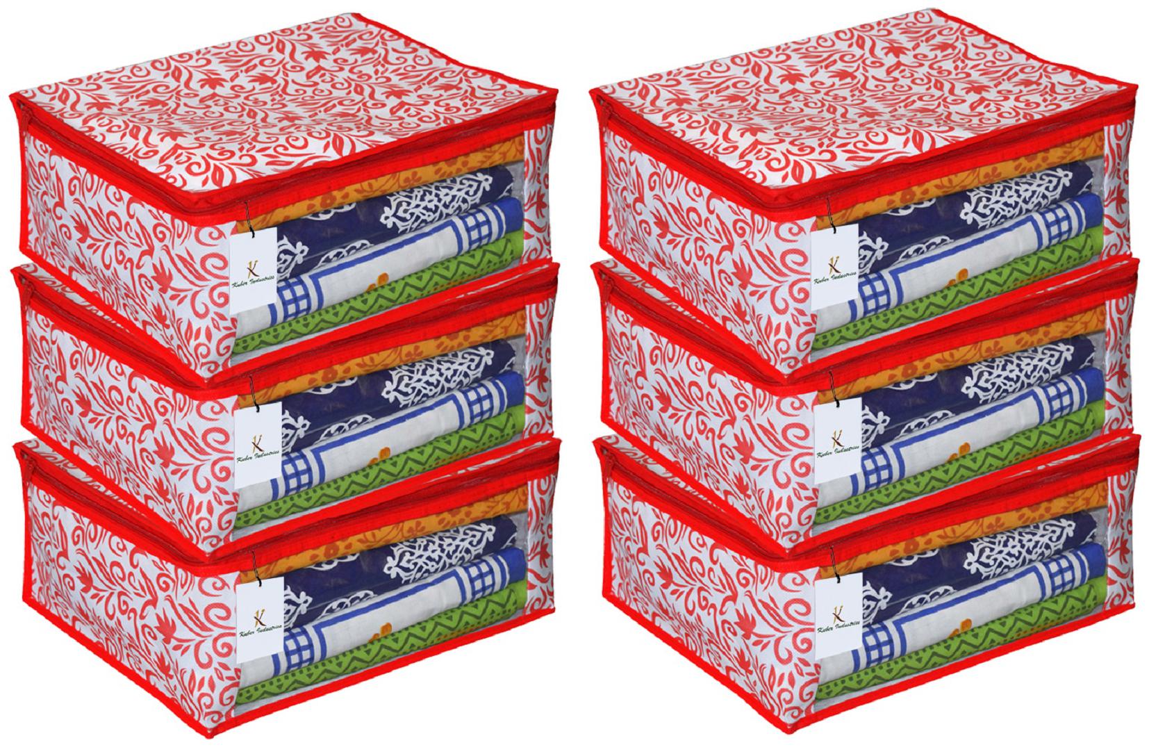 

Kuber Industries 6 pcs Non-Woven Saree Cover (Red)- CTHH11548