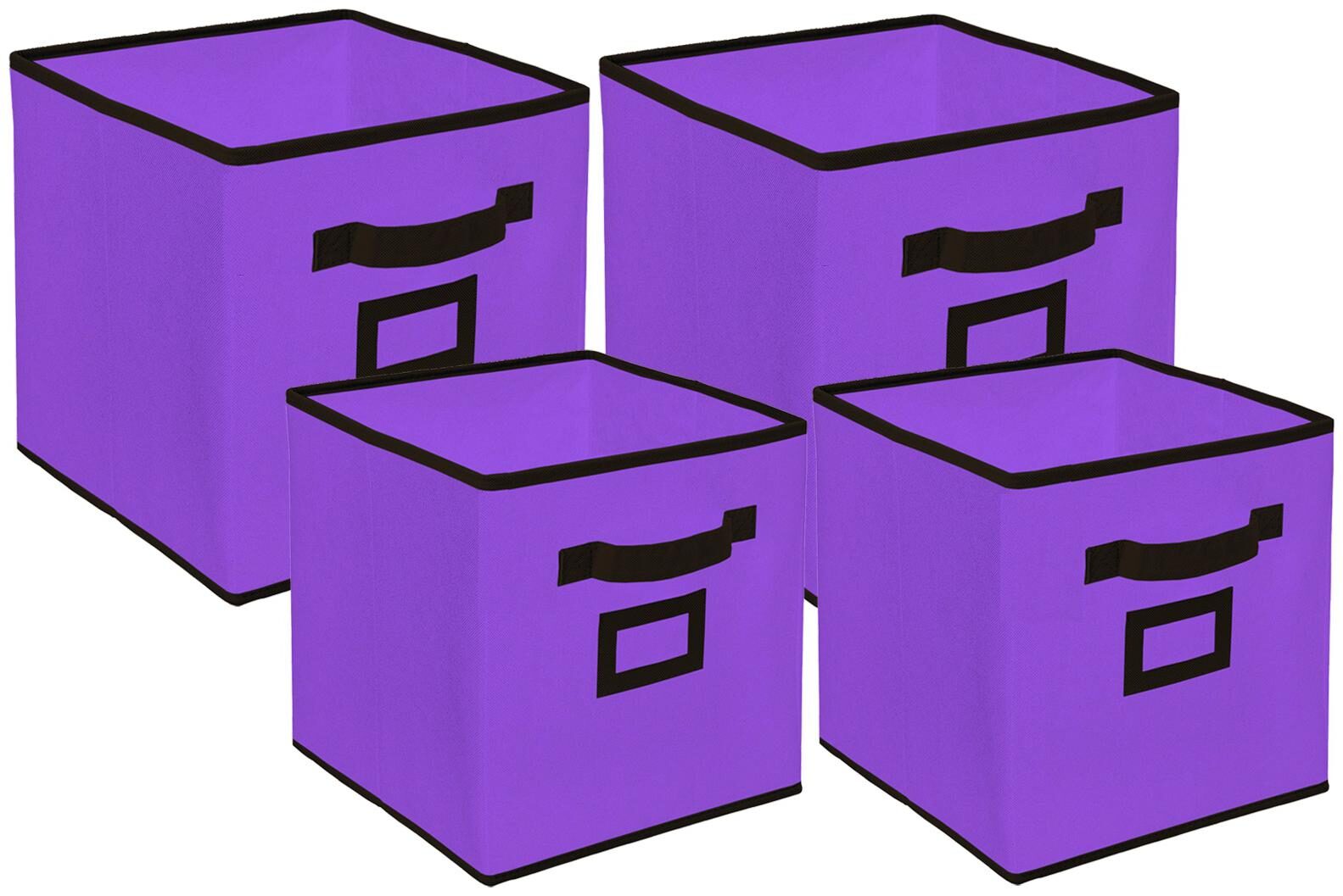 

Kuber Industries Non Woven 4 pcs Small Large Foldable Storage Organiser Cubes Boxes (Purple) - CTHH17049