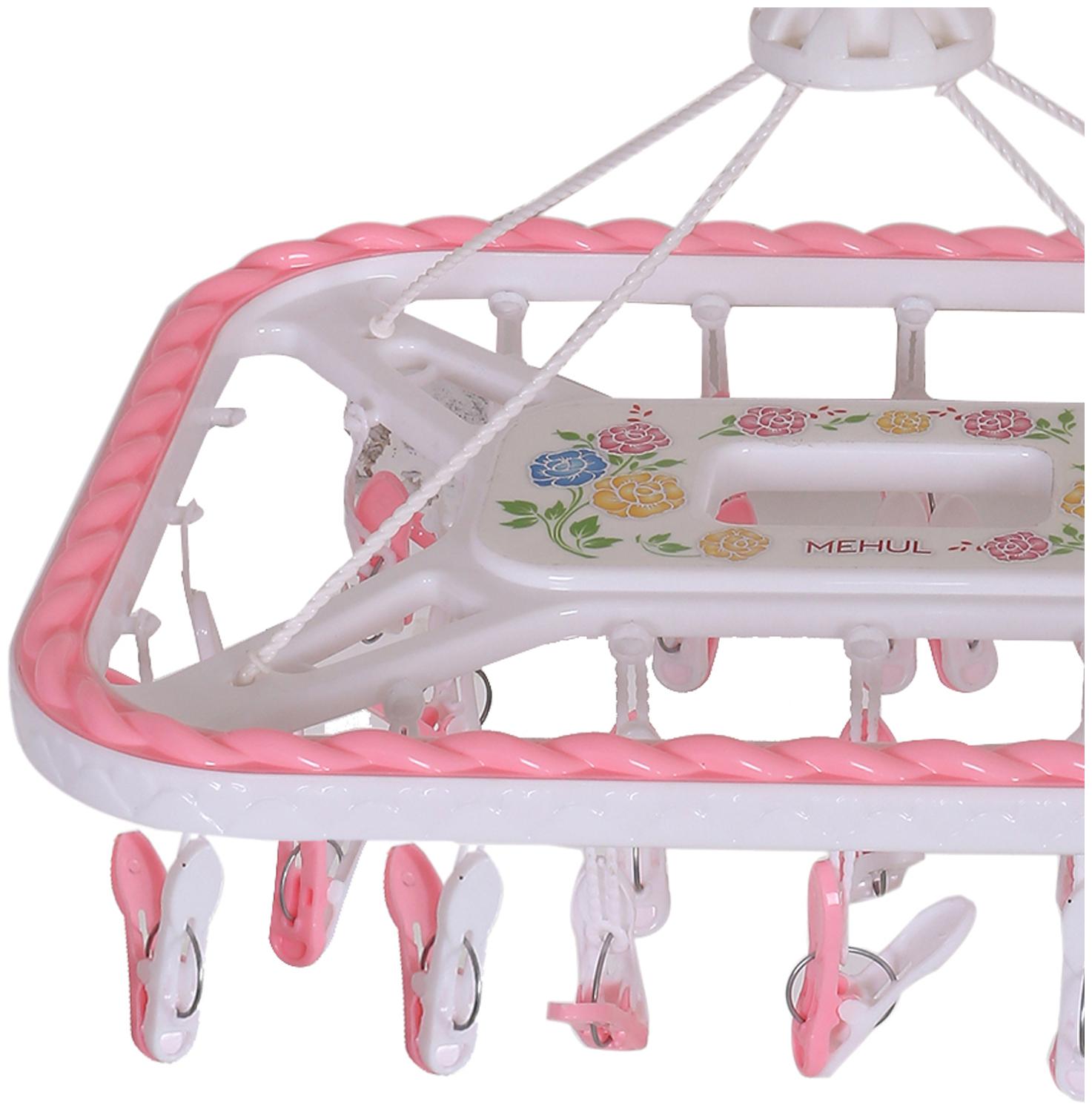 

Kuber Industries Plastic 32 Clips Baby Clothes Hanger (Pink) -CTLTC10566 CTHH12039