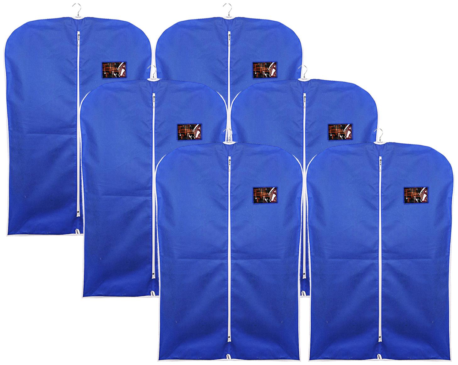 

Kuber Industries Non- Woven 6 pcs Hanging Garment Cloth Coat Cover for Kids (Blue) - CTHH14687