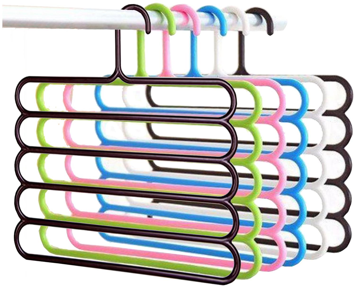 

Kuber Industries Plastic 6 pcs Multi-purpose Hangers for Wardrobe (Multi) CTHH10204