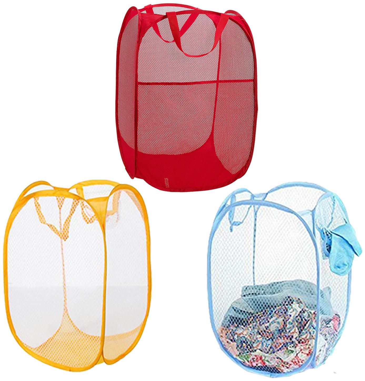 

Kuber Industries Nylon Multi Laundry Basket ( Set of 3 )