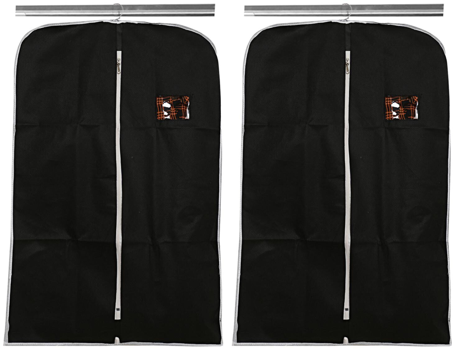 

Kuber Industries 2 pcs Non Woven Coat Blazer Cover (Black) CTHH10104