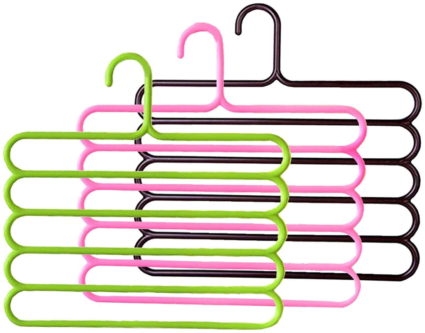 

Kuber Industries Plastic 3 pcs Multi-purpose Hangers for Wardrobe (Multi) CTHH10227