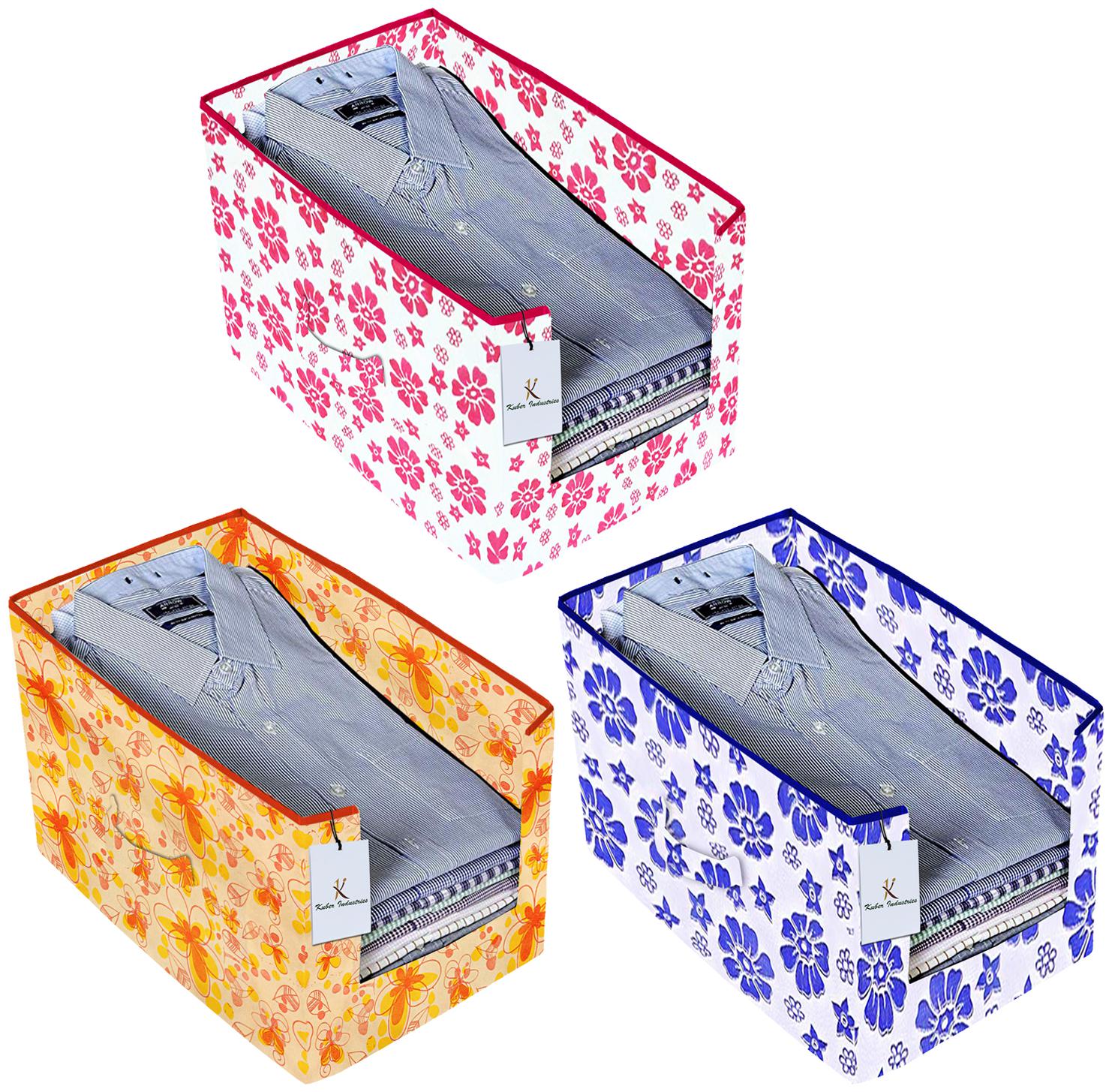 

Kuber Industries Flower Printed 3 pc Non Woven Shirt Stacker Wardrobe Organizer Set (Pink Ivory Red Royal Blue) - CTHH16736