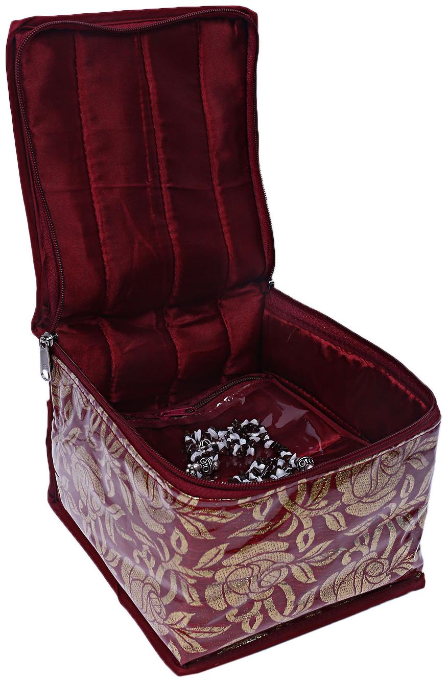 

Kuber Industries Brocade Jewellery Box Organizer with 10 Pouch - CTHH22455