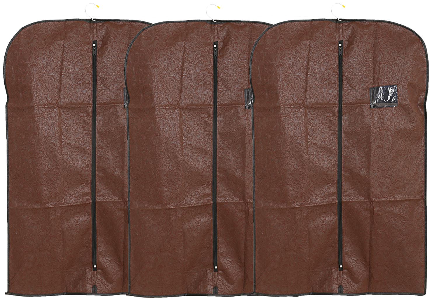 

Kuber Industries 3 pcs Non-Woven Men s Coat Blazer Cover (Brown)- CTHH10409